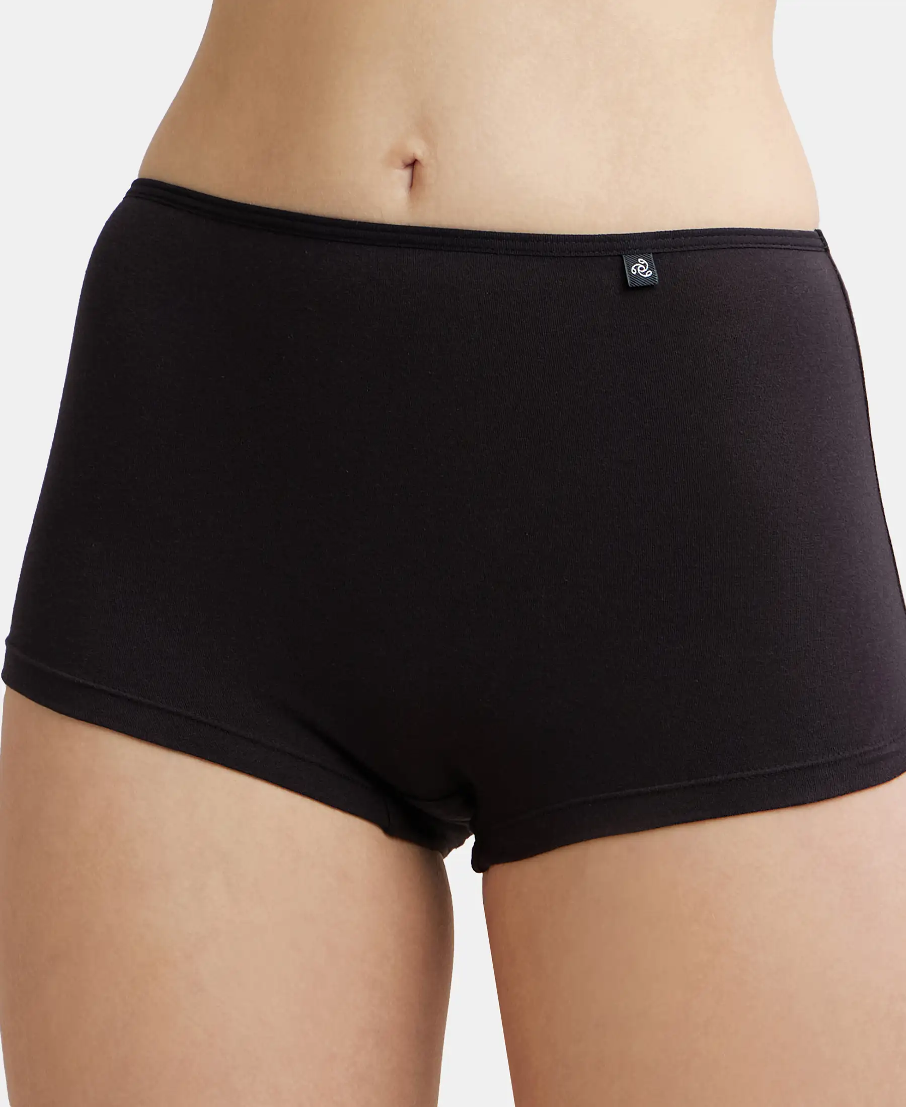 High Coverage Super Combed Cotton Elastane Stretch Boy Leg With Concealed Waistband and StayFresh Treatment - Black - Image 7