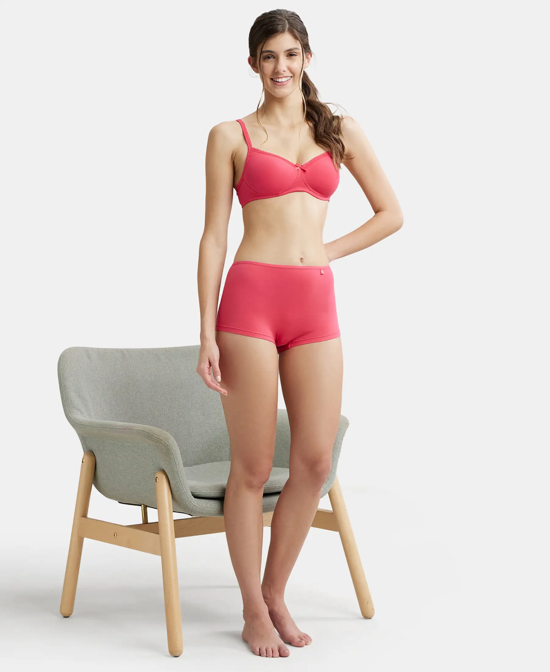 High Coverage Super Combed Cotton Elastane Stretch Boy Leg With Concealed Waistband and StayFresh Treatment - Ruby - Image 6