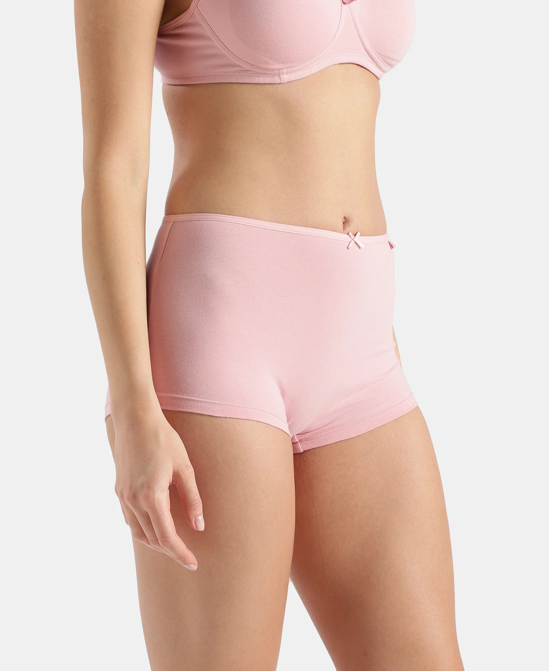 High Coverage Super Combed Cotton Elastane Stretch Boy Leg With Concealed Waistband and StayFresh Treatment - Crush N Blush - Image 2