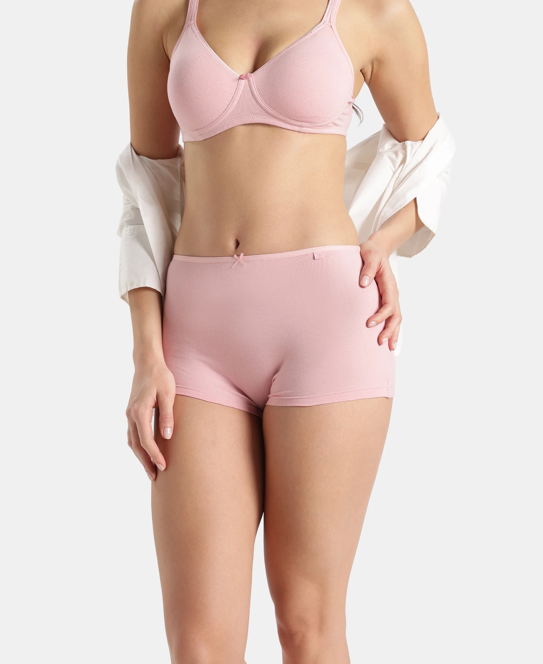 High Coverage Super Combed Cotton Elastane Stretch Boy Leg With Concealed Waistband and StayFresh Treatment - Crush N Blush - Image 5