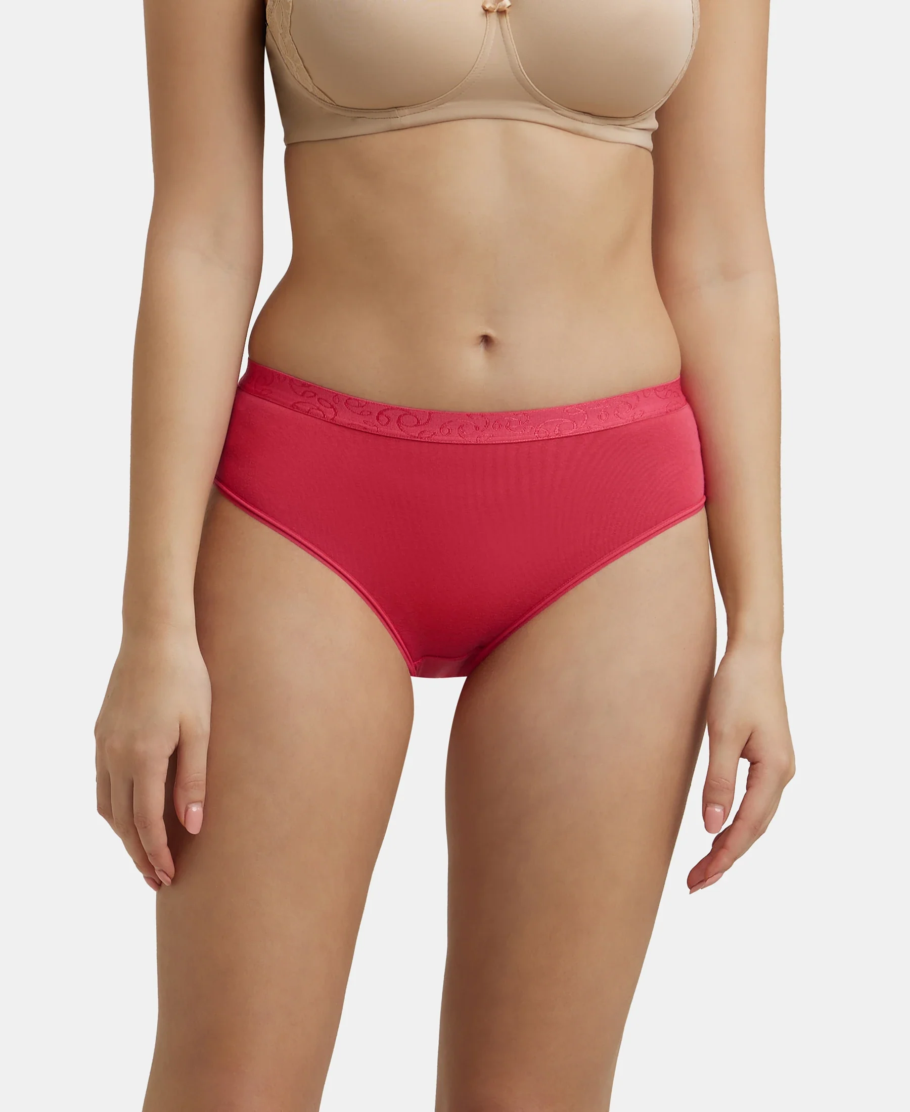 High Coverage Super Combed Cotton Elastane Stretch Hipsters with Ultra soft Exposed Waistband - Assorted - Image 2