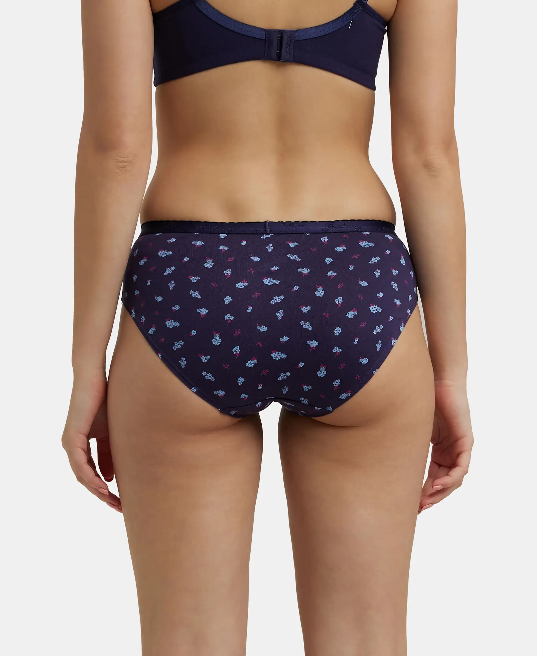 High Coverage Super Combed Cotton Hipster With Ultrasoft Exposed Waistband and StayFresh Treatment - Dark Prints (Pack of 3) - Image 3