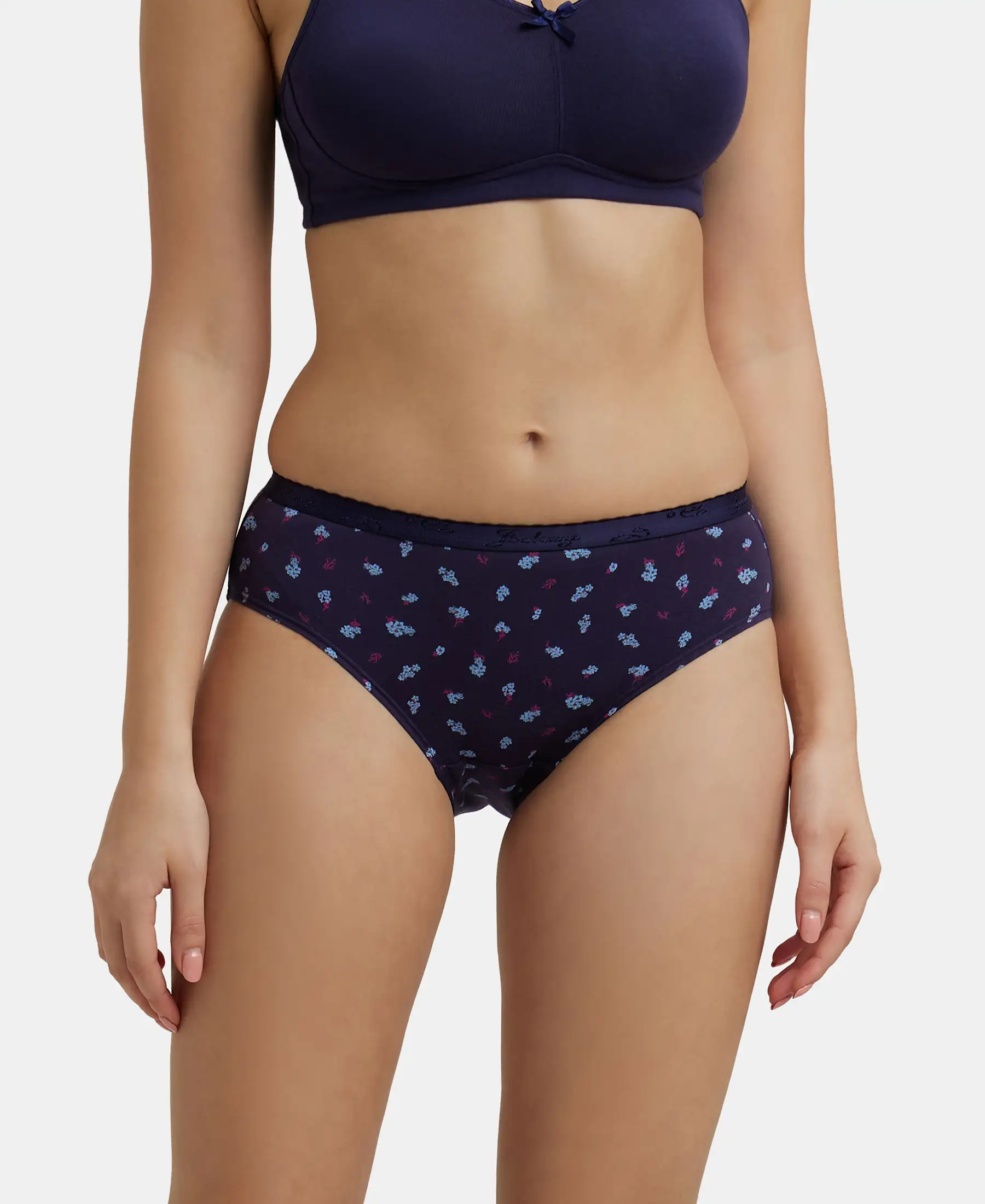 High Coverage Super Combed Cotton Hipster With Ultrasoft Exposed Waistband and StayFresh Treatment - Dark Prints (Pack of 3) - Image 7