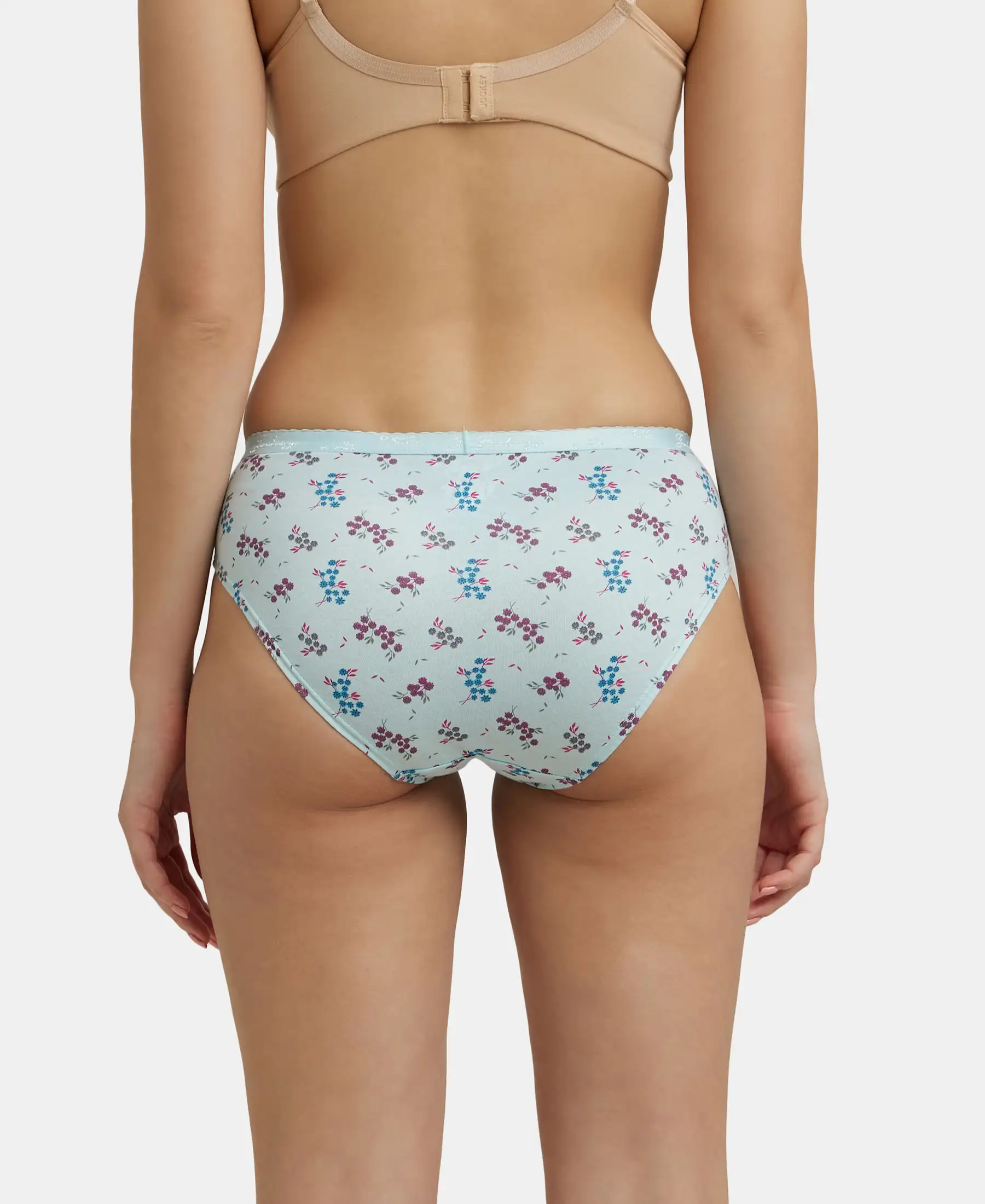High Coverage Super Combed Cotton Hipster With Ultrasoft Exposed Waistband and StayFresh Treatment - Light Prints (Pack of 3) - Image 15