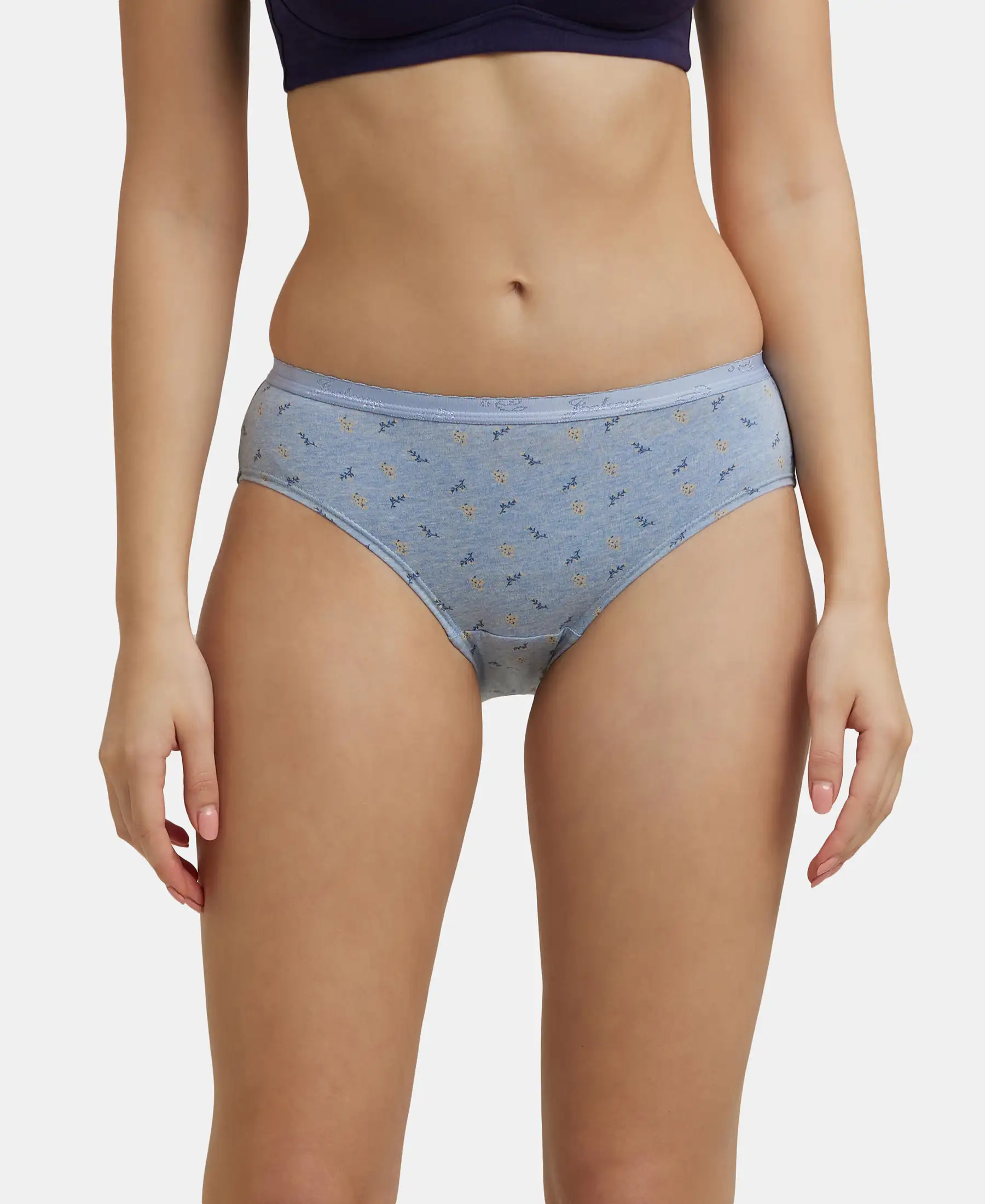 High Coverage Super Combed Cotton Hipster With Ultrasoft Exposed Waistband and StayFresh Treatment - Light Prints (Pack of 3) - Image 6
