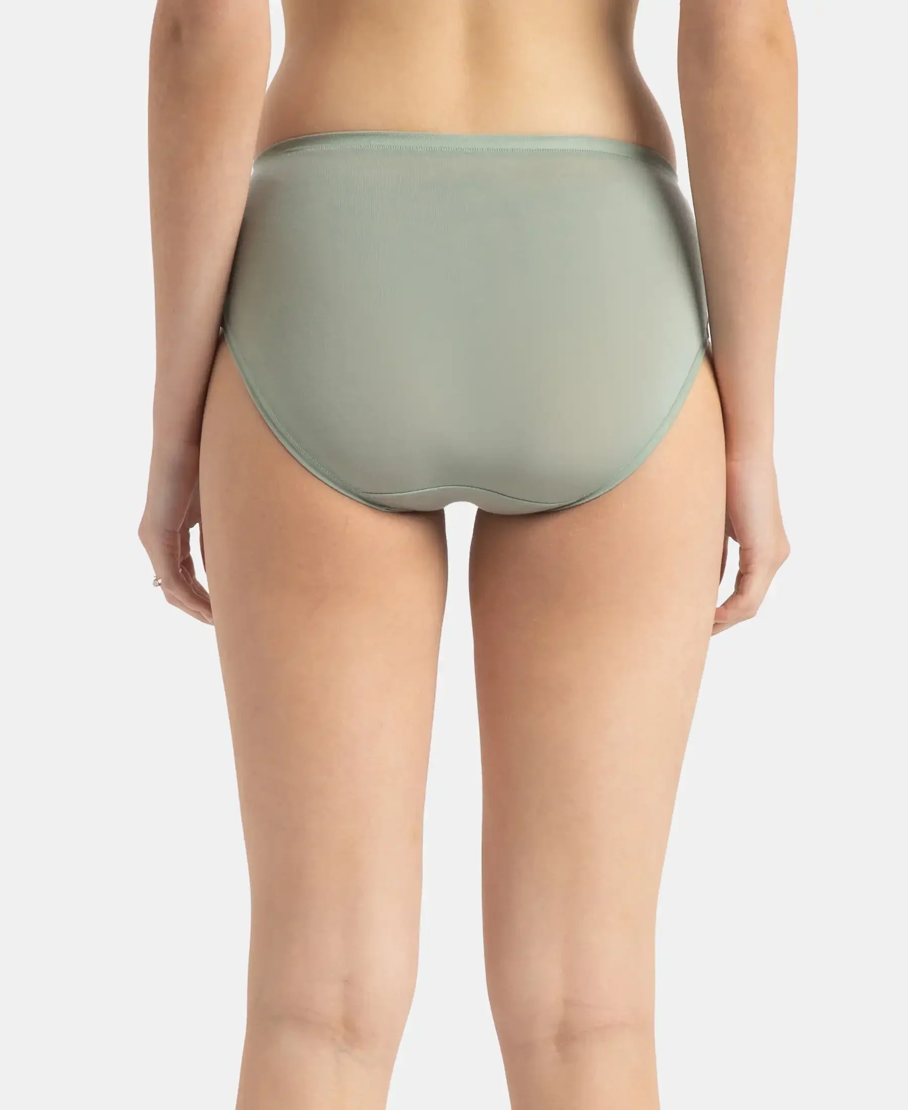 High Coverage Tencel Lyocell Elastane Stretch High Waist Hipster With Concealed Waistband and StayFresh Treatment - Iceberg Green - Image 3