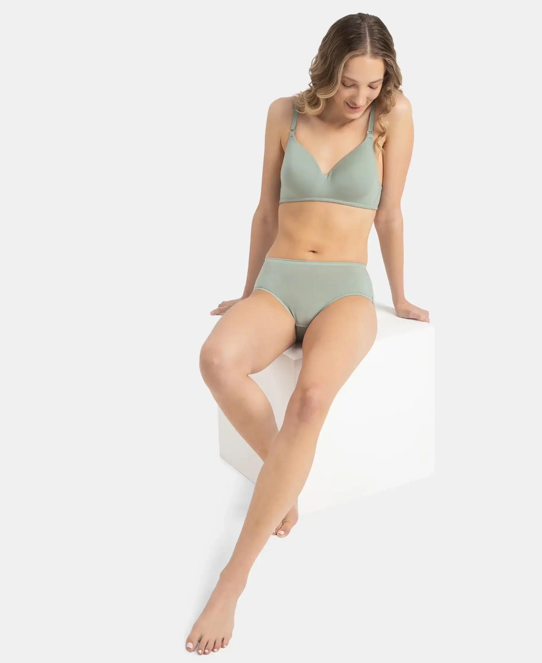 High Coverage Tencel Lyocell Elastane Stretch High Waist Hipster With Concealed Waistband and StayFresh Treatment - Iceberg Green - Image 6