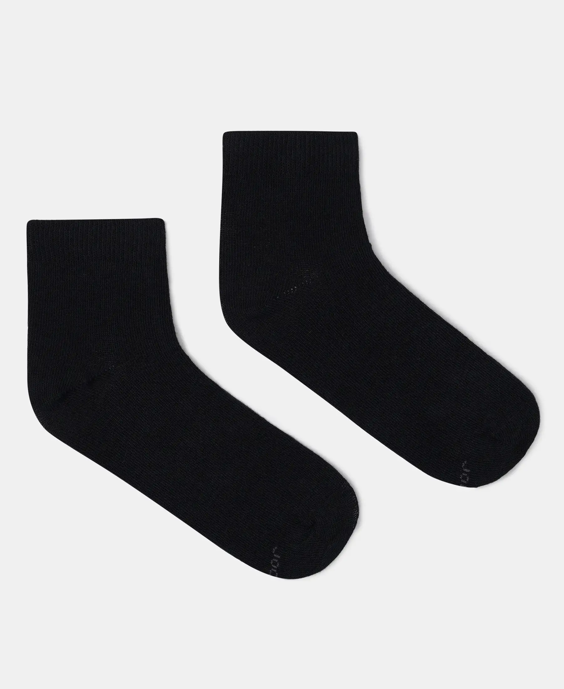 Kid's Compact Cotton Stretch Solid Ankle Length Socks With StayFresh Treatment - Black (Pack of 2) - Image 2