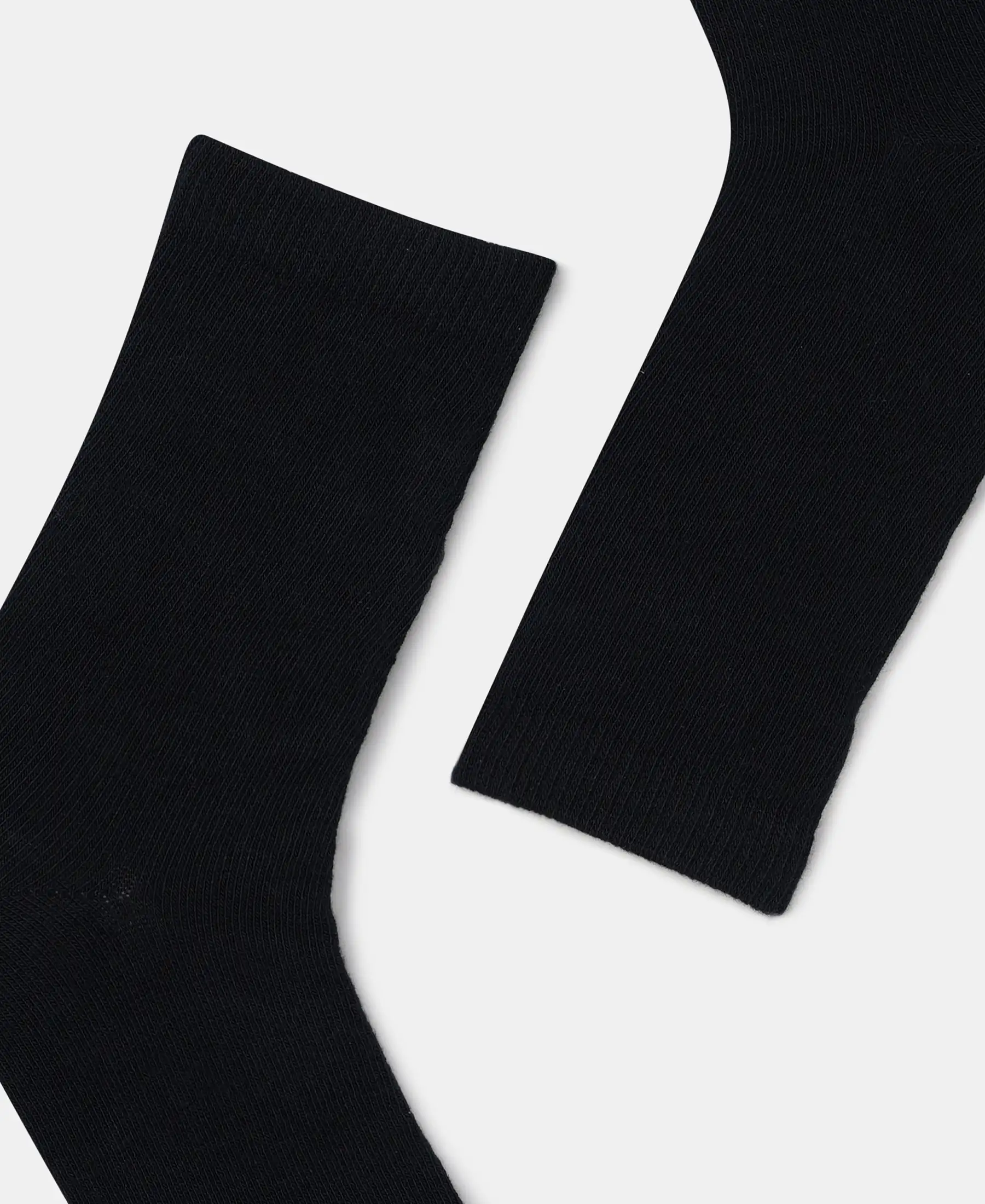 Kid's Compact Cotton Stretch Solid Calf Length Socks With StayFresh Treatment - Black - Image 2