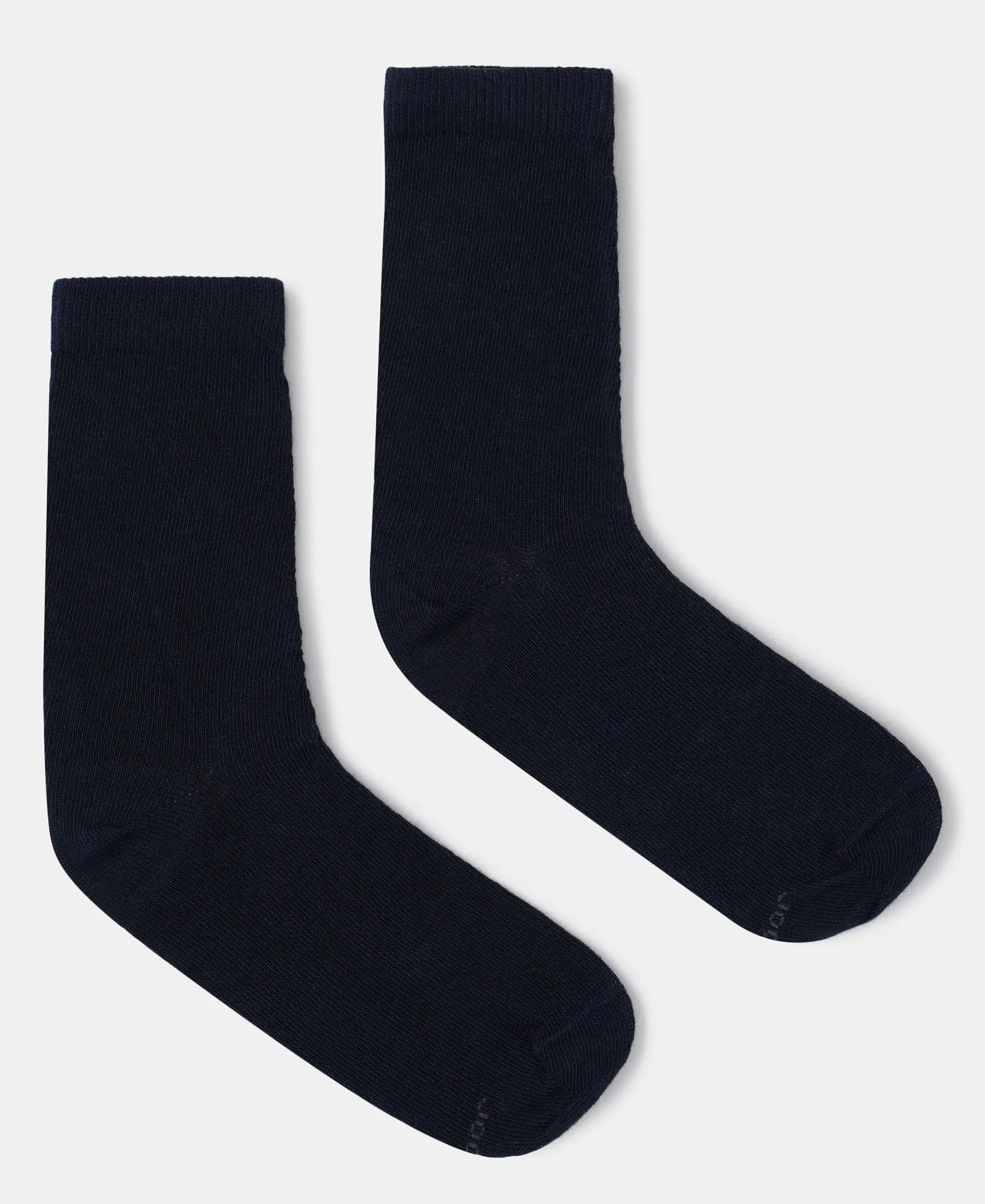 Kid's Compact Cotton Stretch Solid Calf Length Socks With StayFresh Treatment - Navy - Image 4