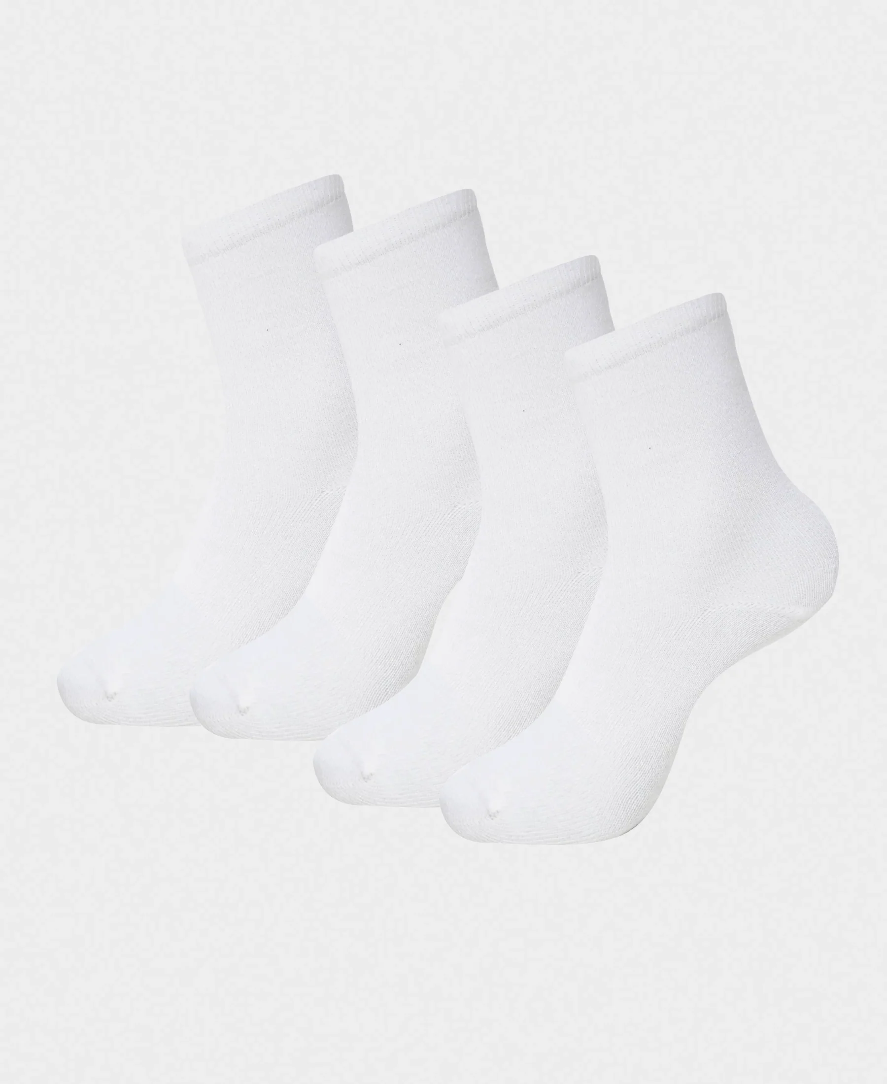 Kid's Compact Cotton Stretch Solid Calf Length Socks With StayFresh Treatment - White (Pack of 2)