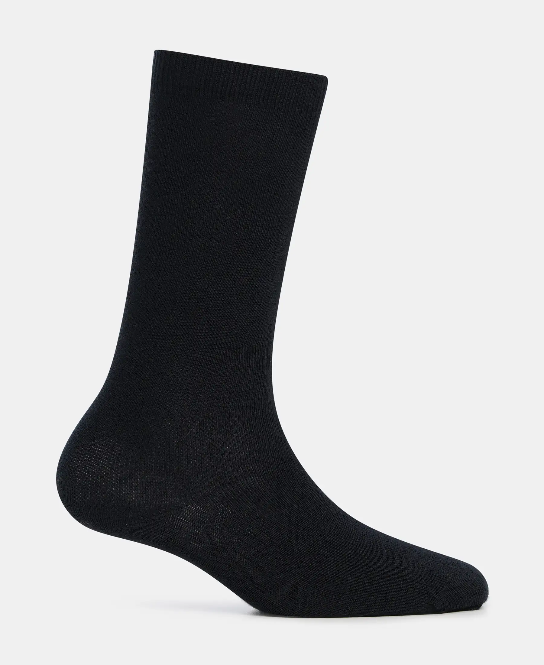 Kid's Compact Cotton Stretch Solid Knee Length Socks With StayFresh Treatment - Black - Image 3