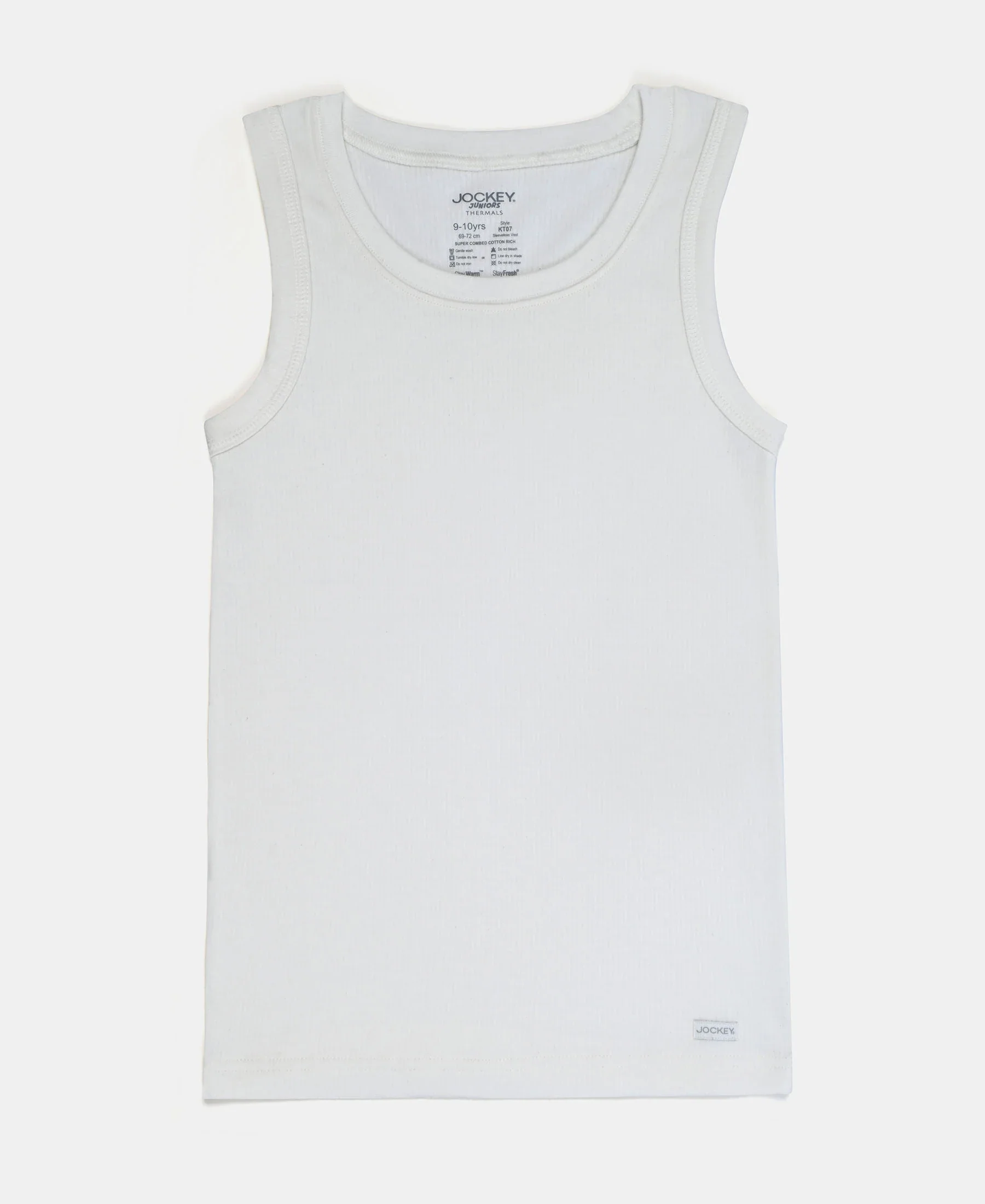 Super Warm Kid's Super Combed Cotton Rich Brushed Thermal Muscle Vest with StayWarm Treatment - Off White