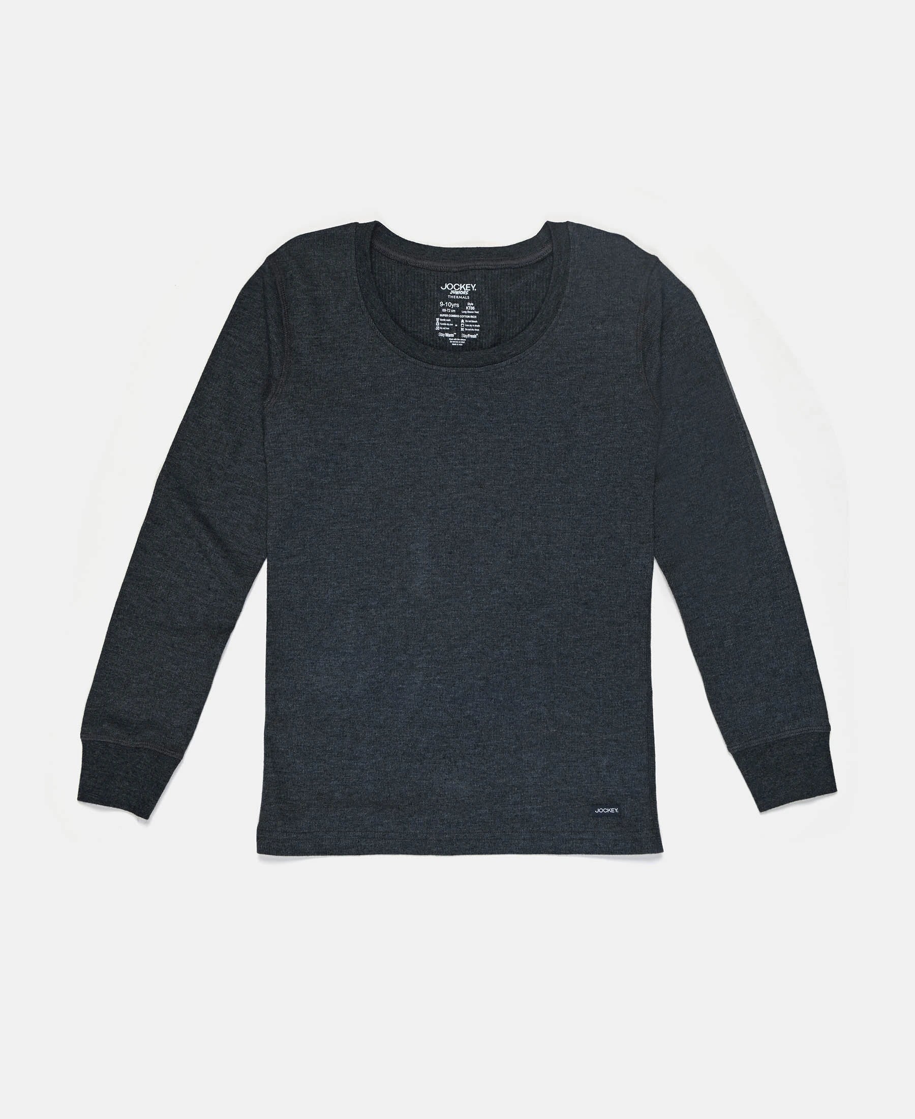 Super Warm Kid's Super Combed Cotton Rich Brushed Thermal Undershirt with StayWarm Treatment - Charcoal Melange