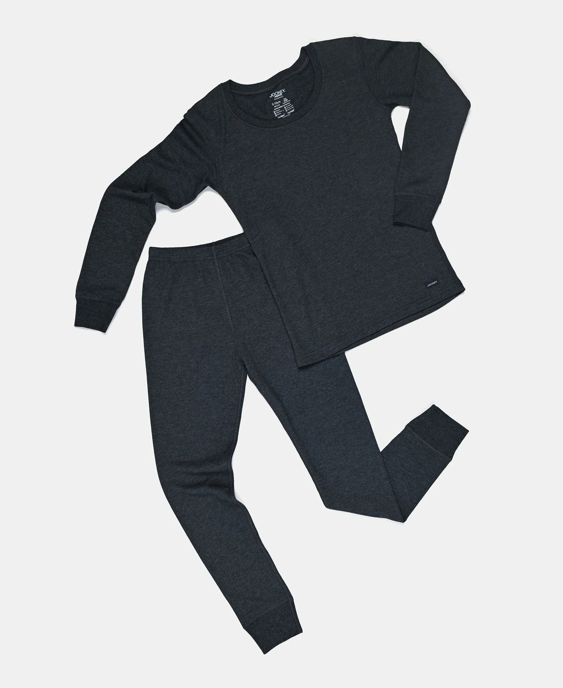 Super Warm Kid's Super Combed Cotton Rich Brushed Thermal Undershirt with StayWarm Treatment - Charcoal Melange - Image 4