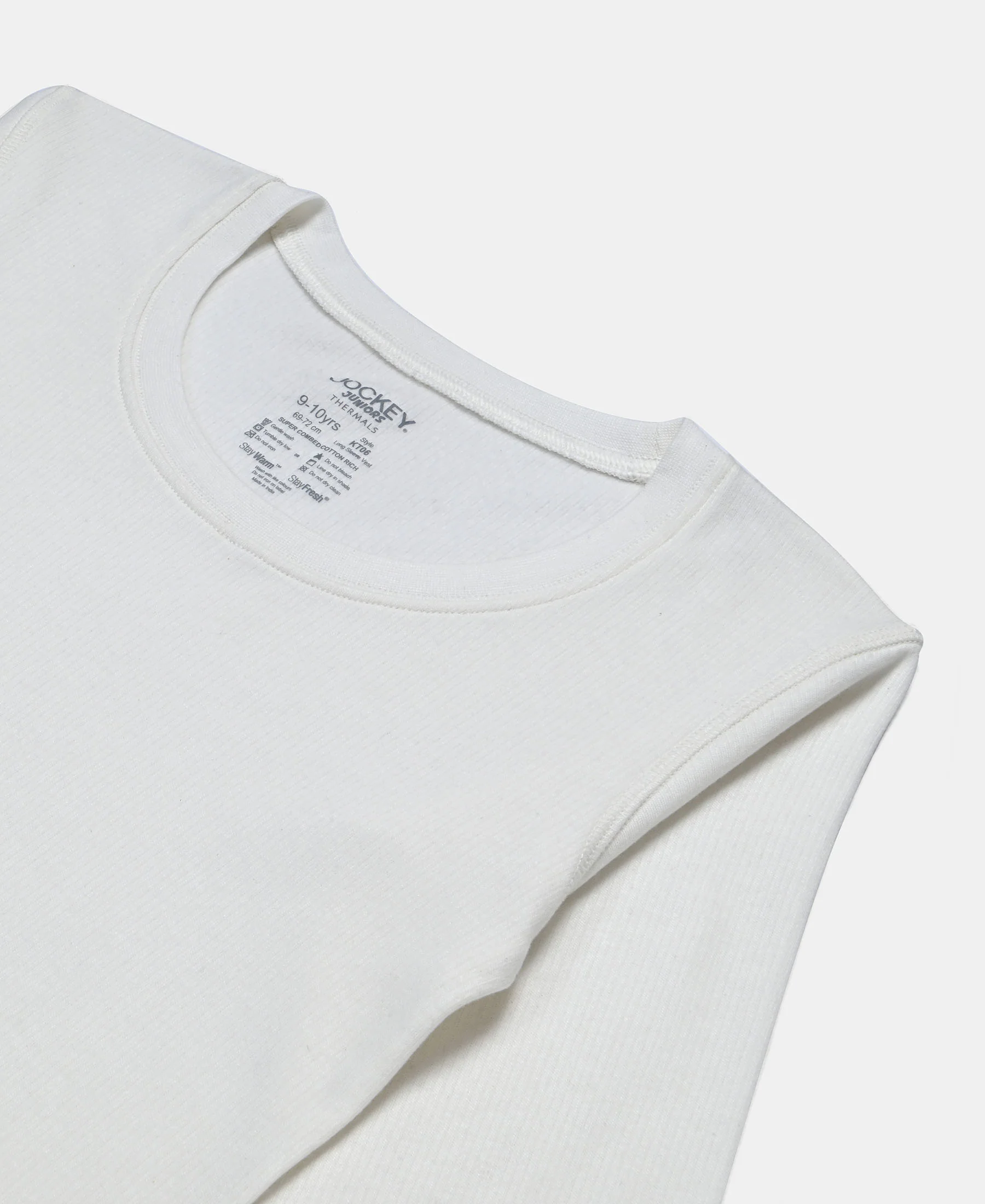 Super Warm Kid's Super Combed Cotton Rich Brushed Thermal Undershirt with StayWarm Treatment - Off White - Image 3