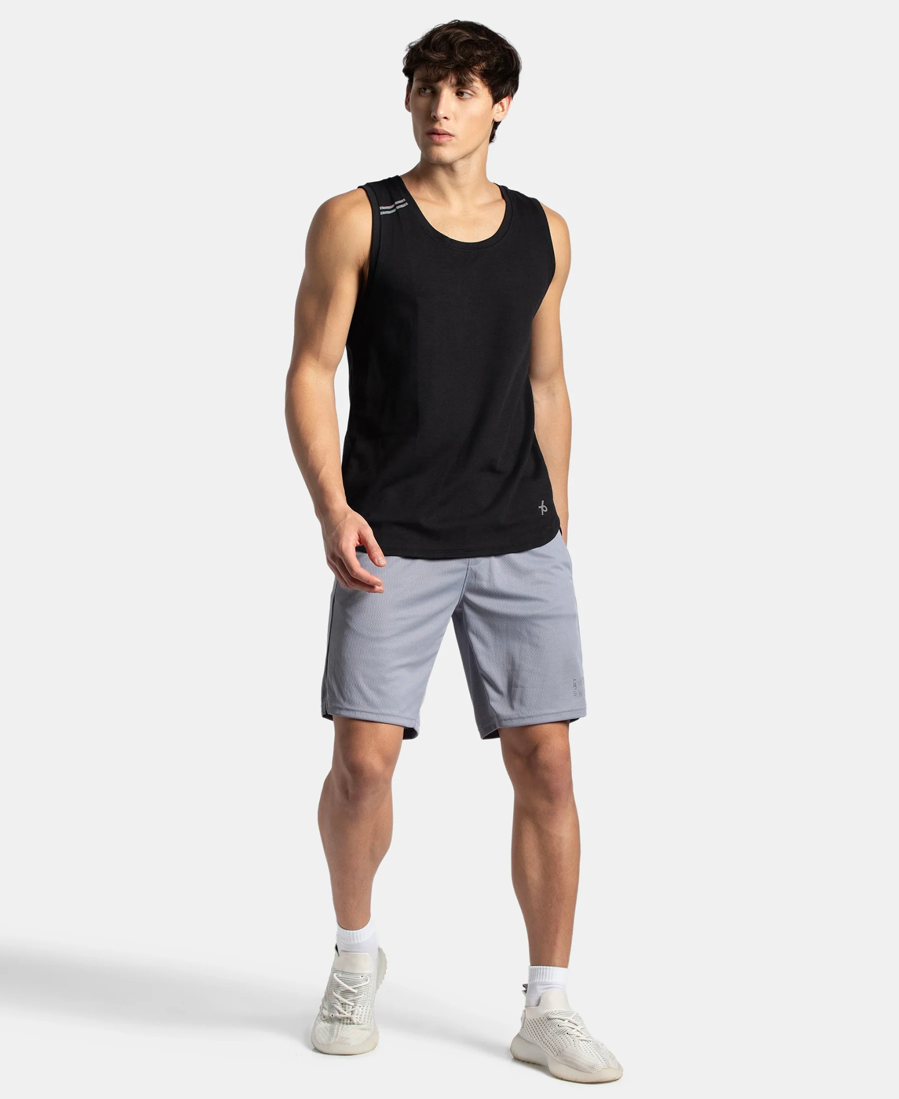 Lightweight and Breathable Microfiber Shorts with StayFresh Treatment - Grey - Image 4