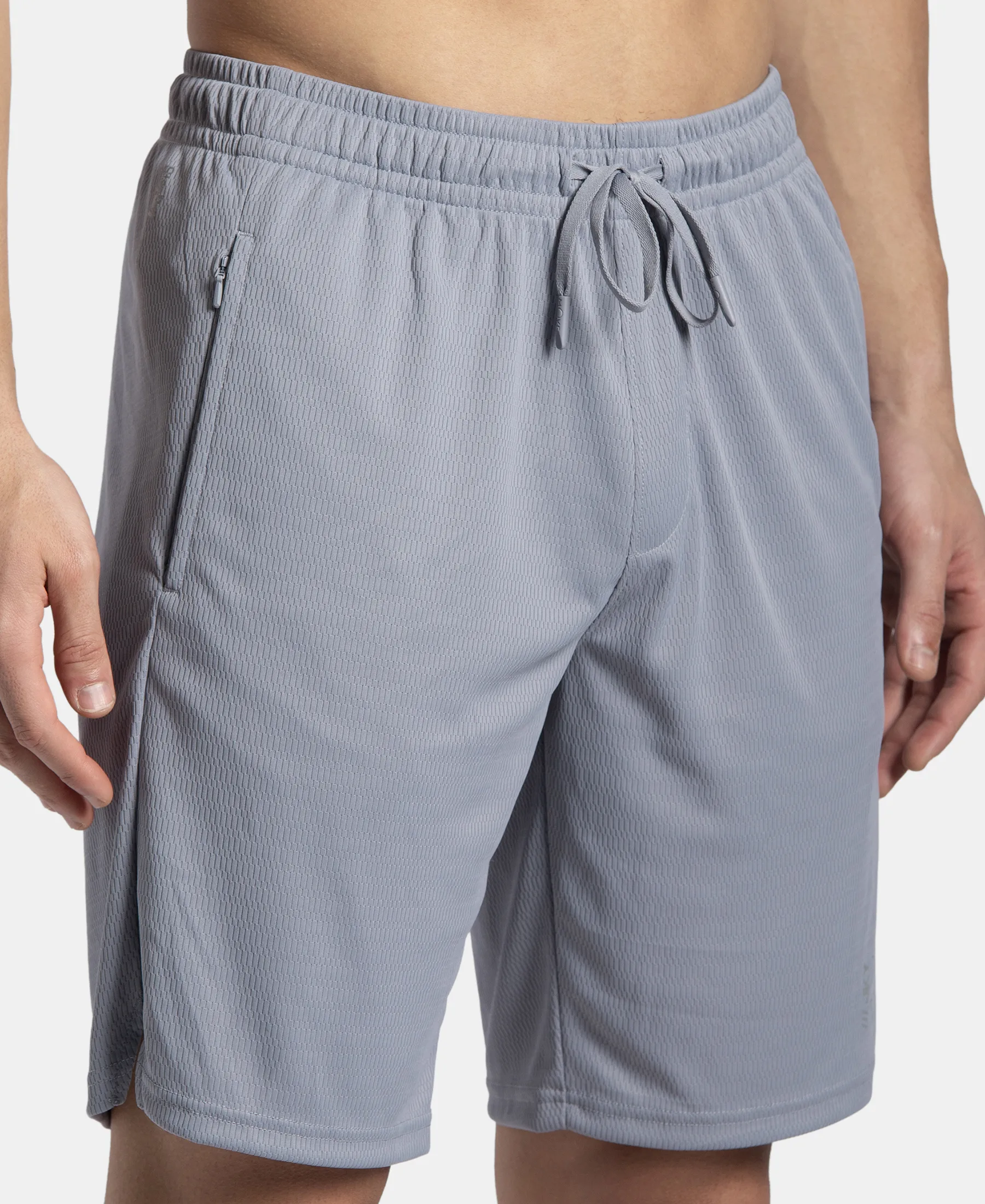 Lightweight and Breathable Microfiber Shorts with StayFresh Treatment - Grey - Image 7