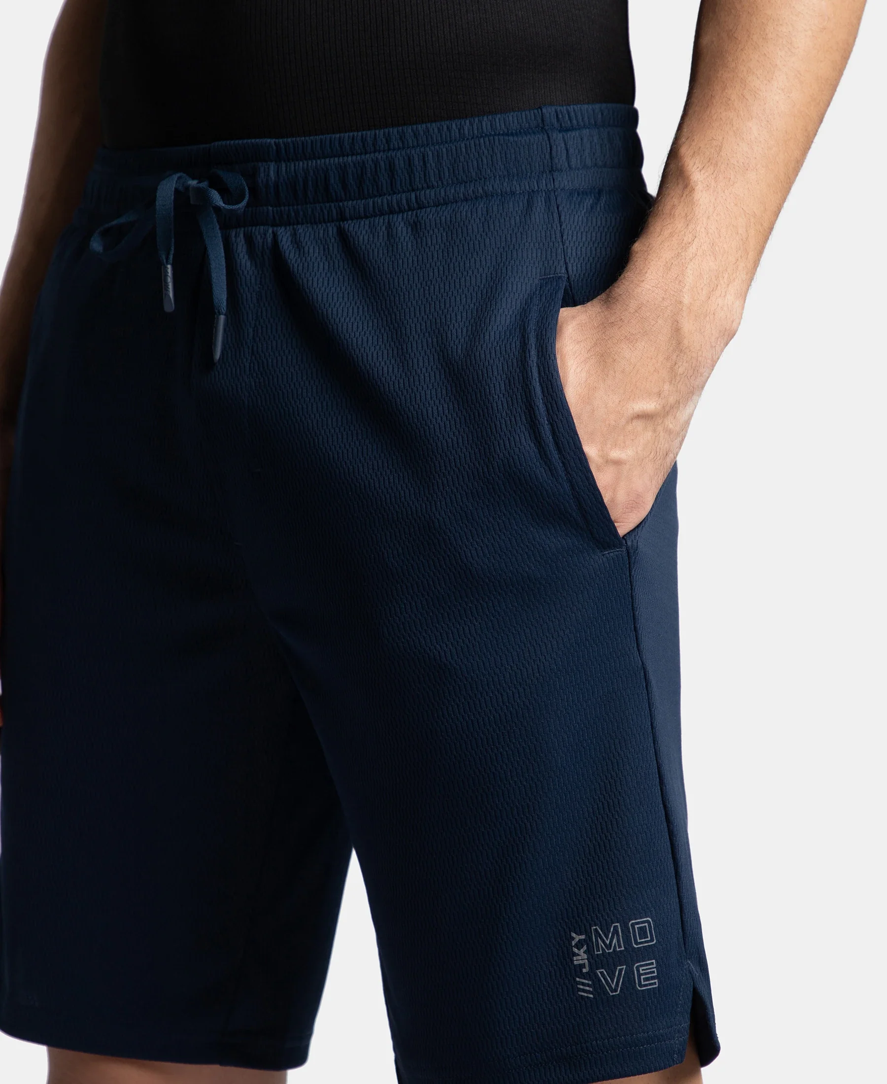 Lightweight and Breathable Microfiber Shorts with StayFresh Treatment - Navy - Image 8