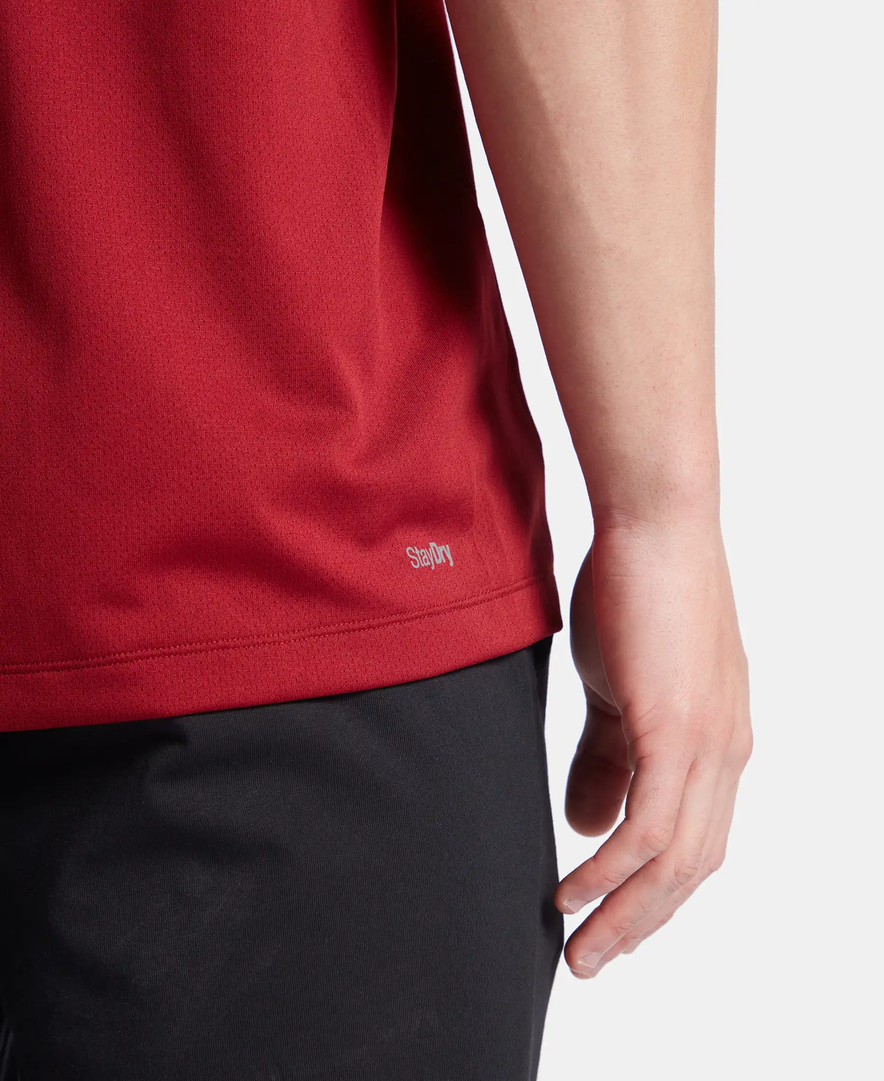 Lightweight Microfiber Round Neck Half Sleeve Printed T-Shirt with Breathable Mesh - Sundried Tomato - Image 10