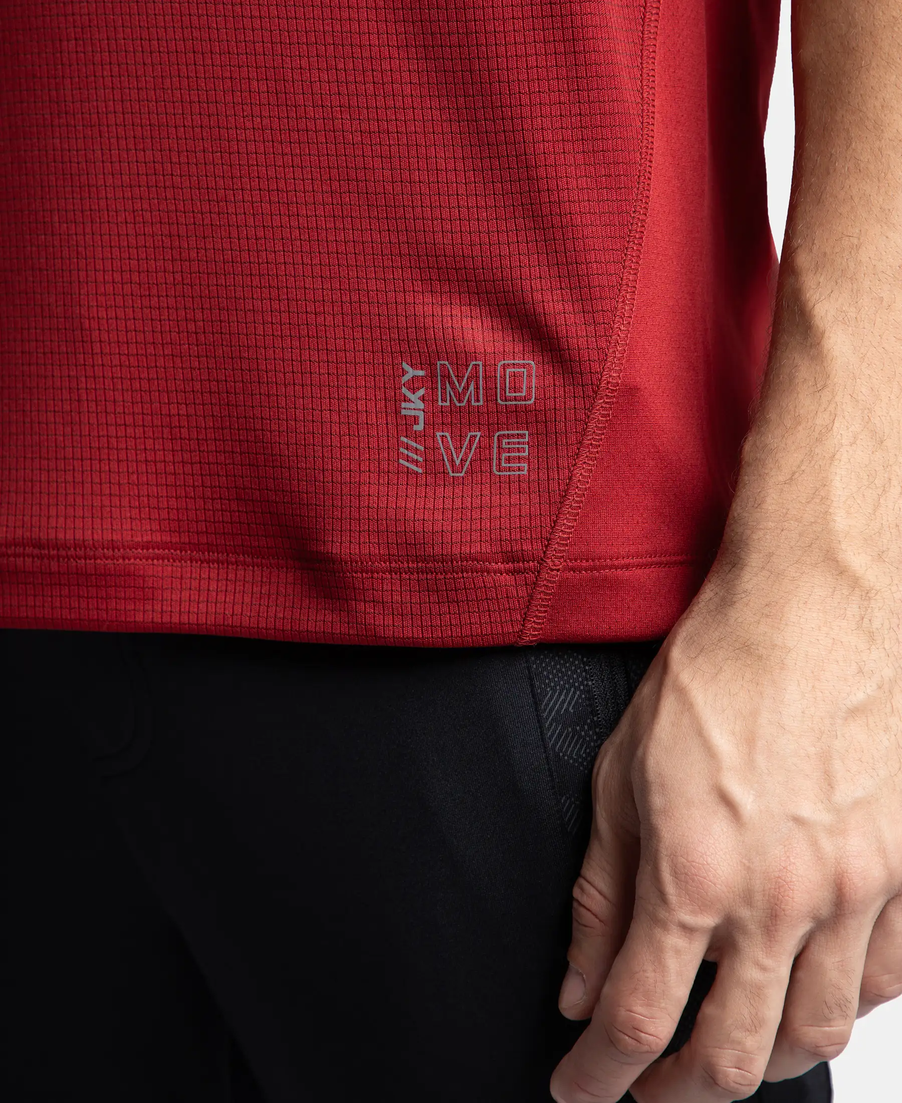 Lightweight Microfiber Solid Round Neck Half Sleeve T-Shirt with Breathable Mesh - Sundried Tomato - Image 9