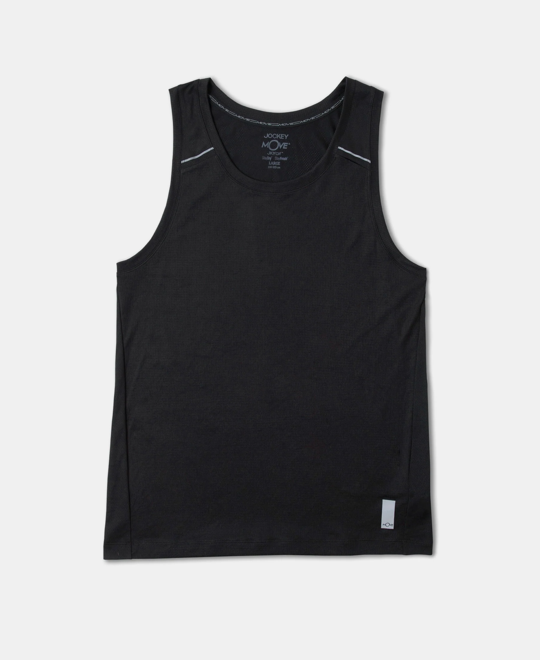 Lightweight Microfiber Solid Tank Top with Breathable Mesh - Black - Image 11