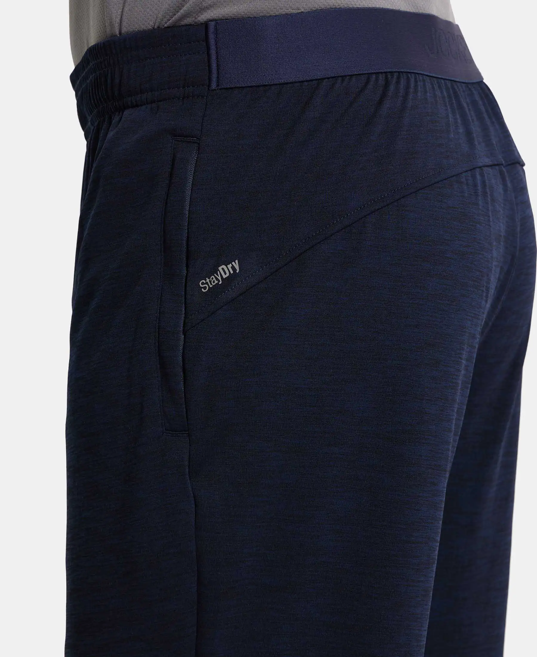 Lightweight Microfiber Trackpant with Zipper Pockets and StayFresh Treatment - Navy - Image 7