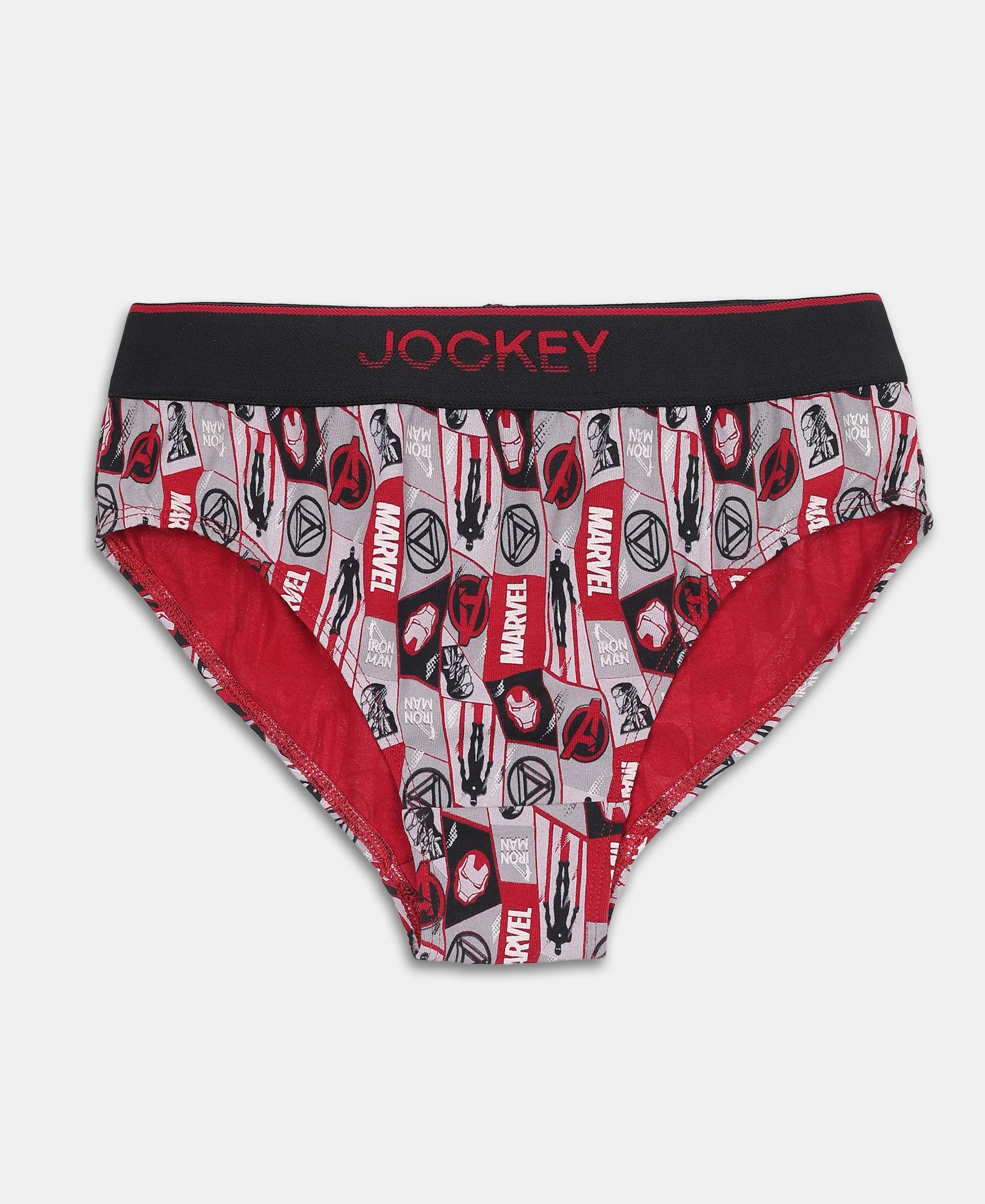 Marvel Avengers Ironman Super Combed Cotton Elastane Stretch Printed Brief with Ultrasoft Waistband - Black & Chilli Pepper (Pack of 2) - Image 6