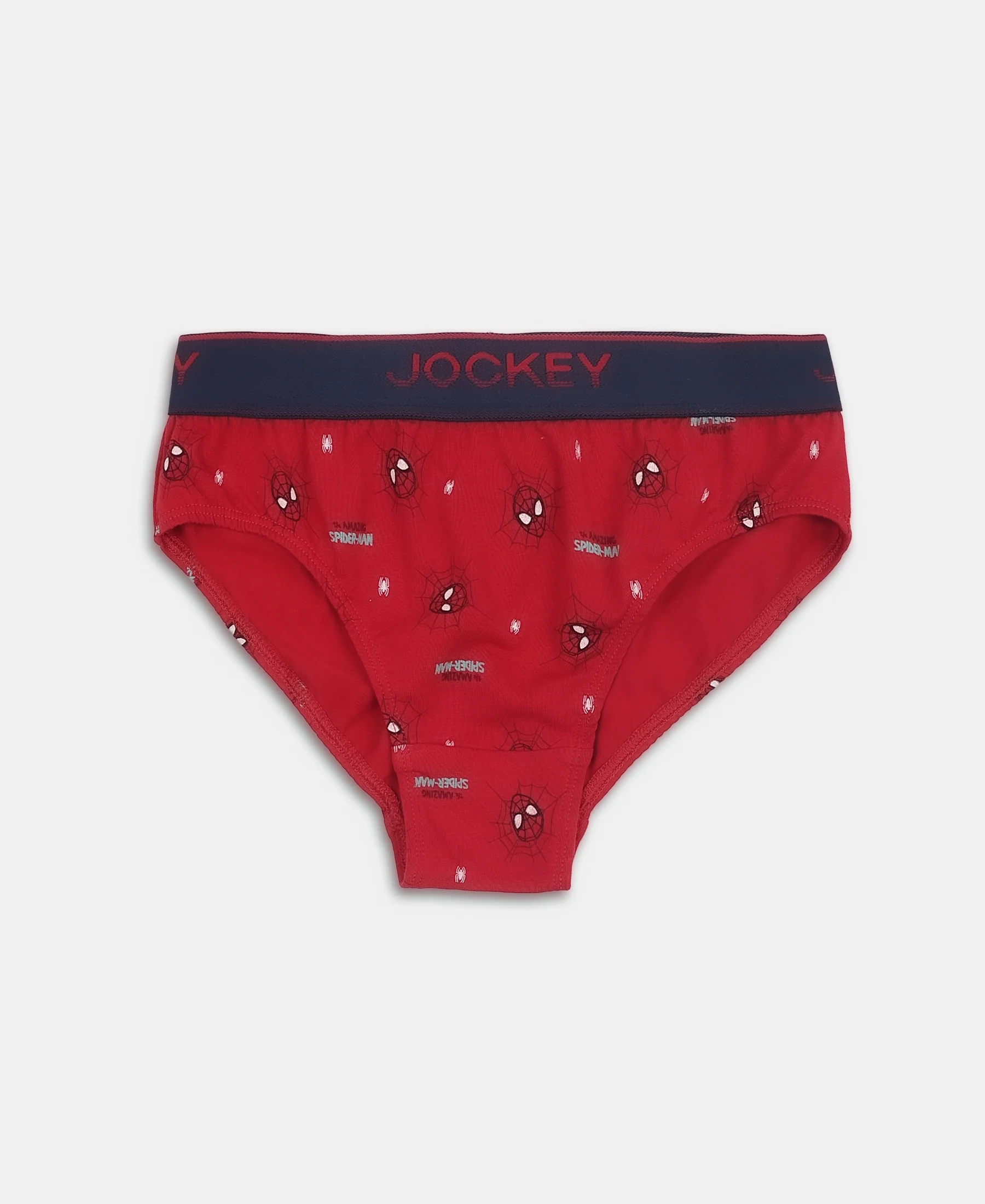 Marvel Spiderman Super Combed Cotton Elastane Stretch Printed Brief with Ultrasoft Waistband - Navy & Chilli Pepper (Pack of 2) - Image 2