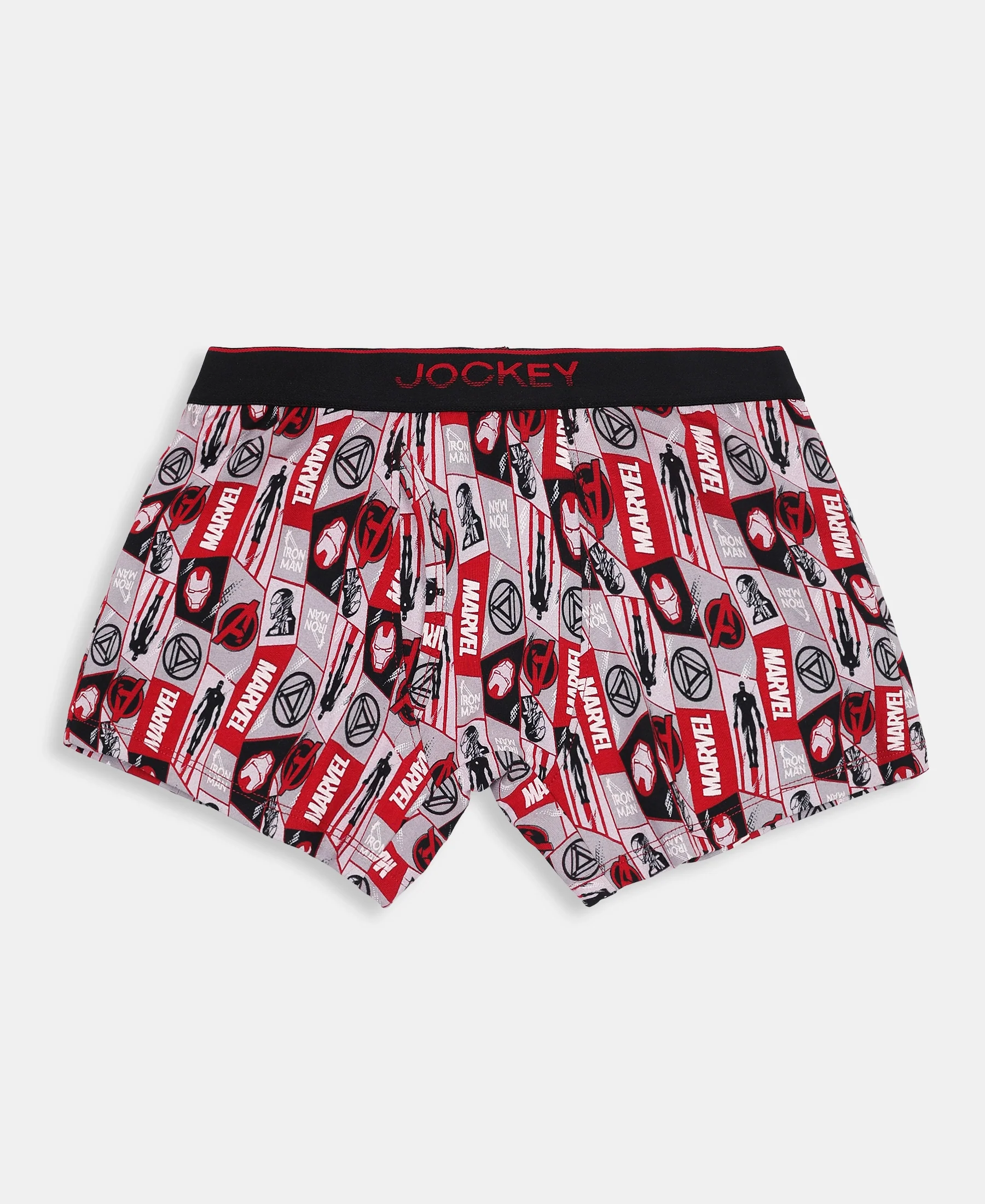 Marvel Avengers Ironman Super Combed Cotton Elastane Stretch Printed Trunk with Ultrasoft Waistband - Black & Chilli Pepper (Pack of 2) - Image 3