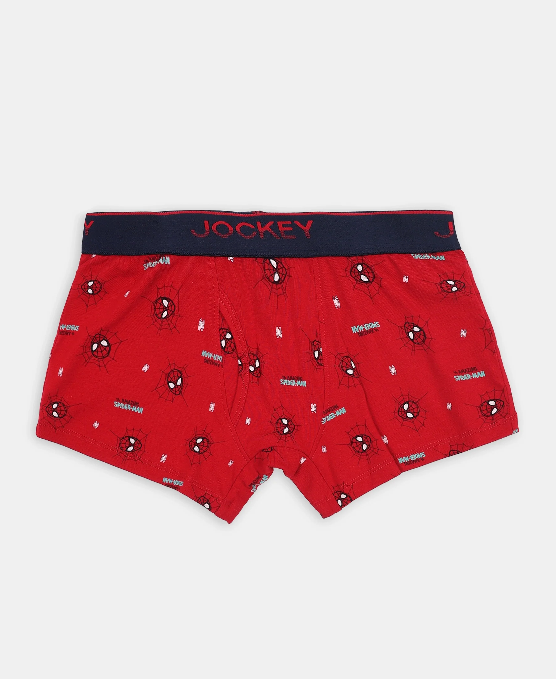 Marvel Spiderman Super Combed Cotton Elastane Stretch Printed Trunk with Ultrasoft Waistband - Navy & Chilli Pepper (Pack of 2) - Image 3