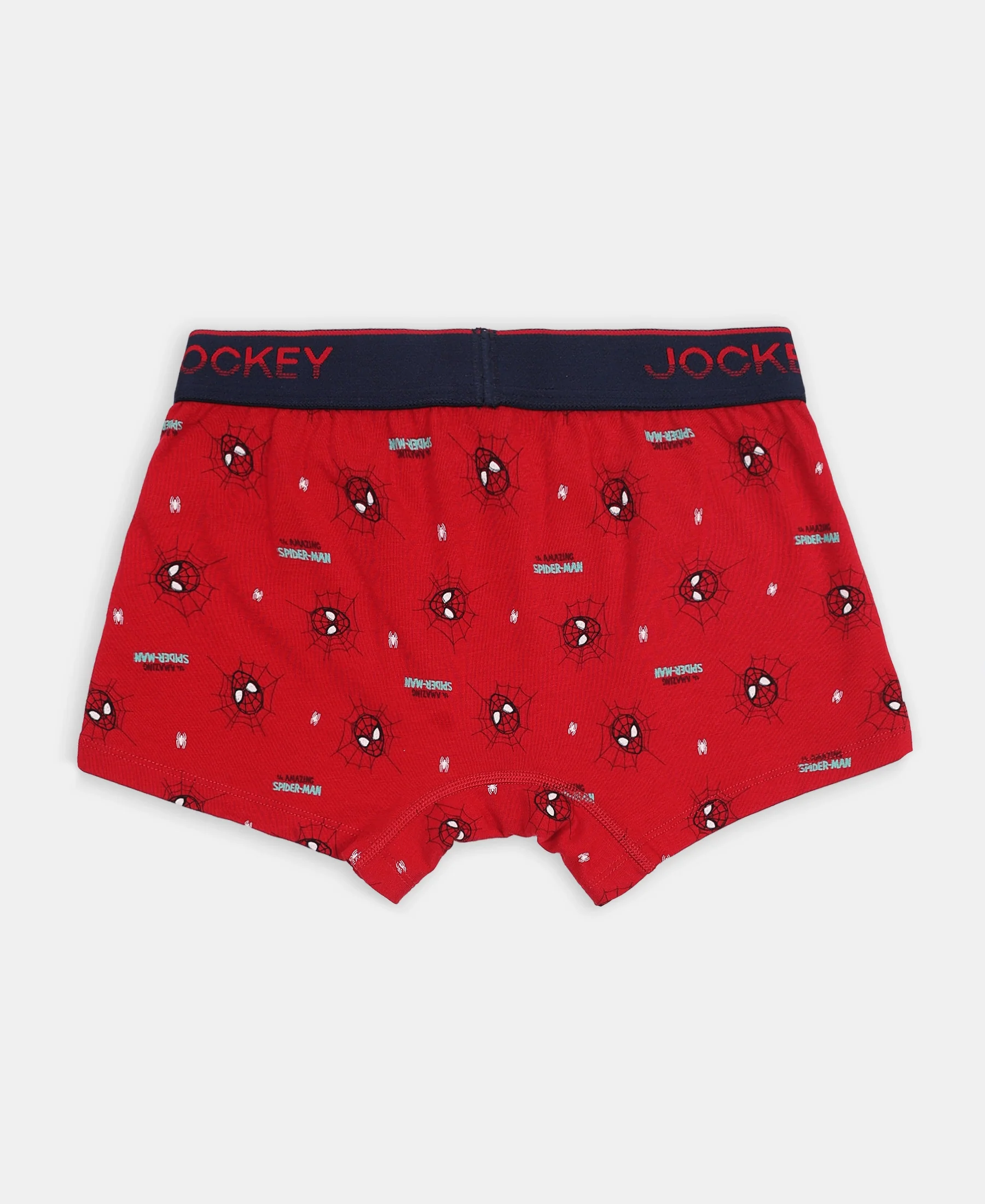 Marvel Spiderman Super Combed Cotton Elastane Stretch Printed Trunk with Ultrasoft Waistband - Navy & Chilli Pepper (Pack of 2) - Image 4