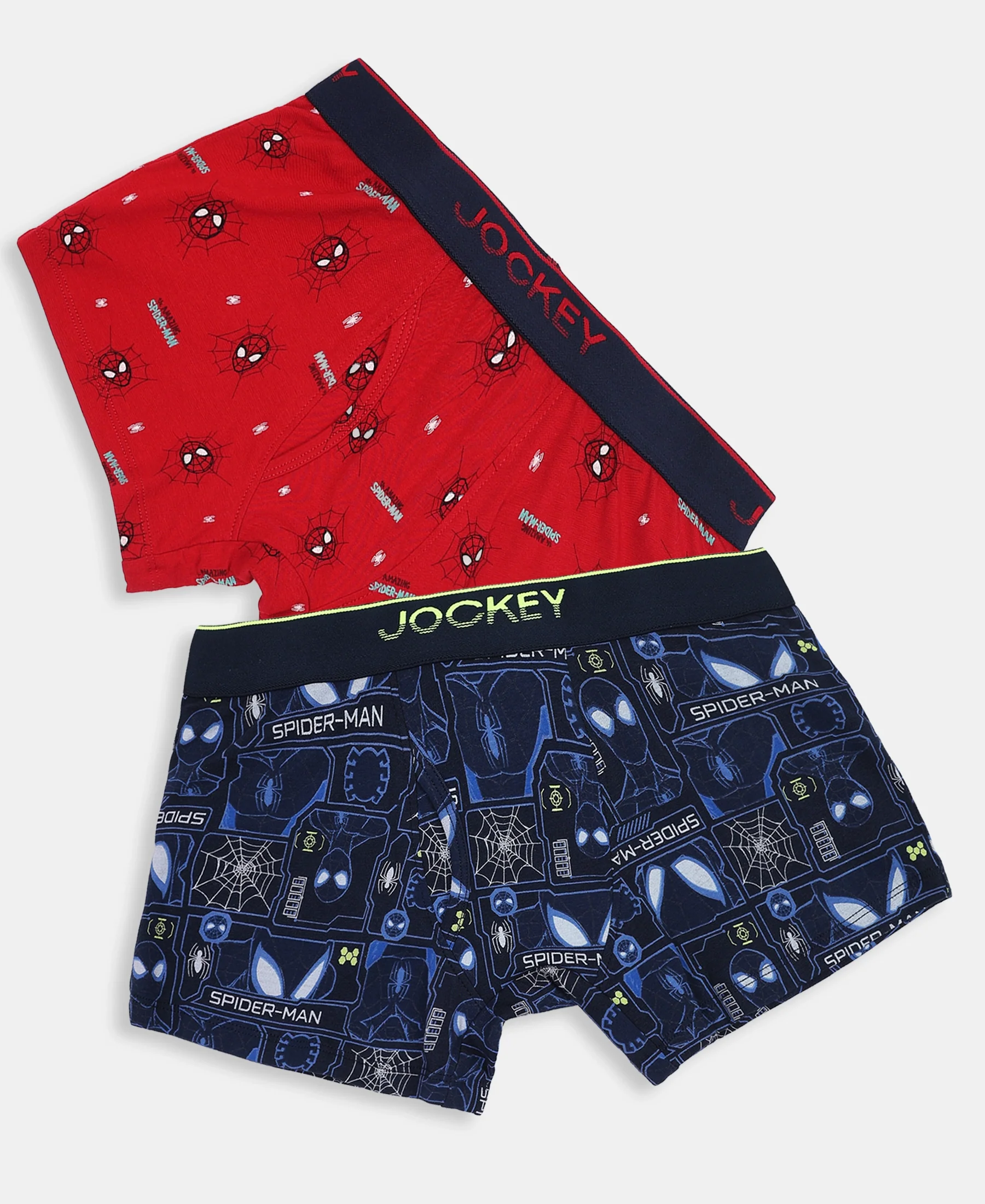Marvel Spiderman Super Combed Cotton Elastane Stretch Printed Trunk with Ultrasoft Waistband - Navy & Chilli Pepper (Pack of 2) - Image 5