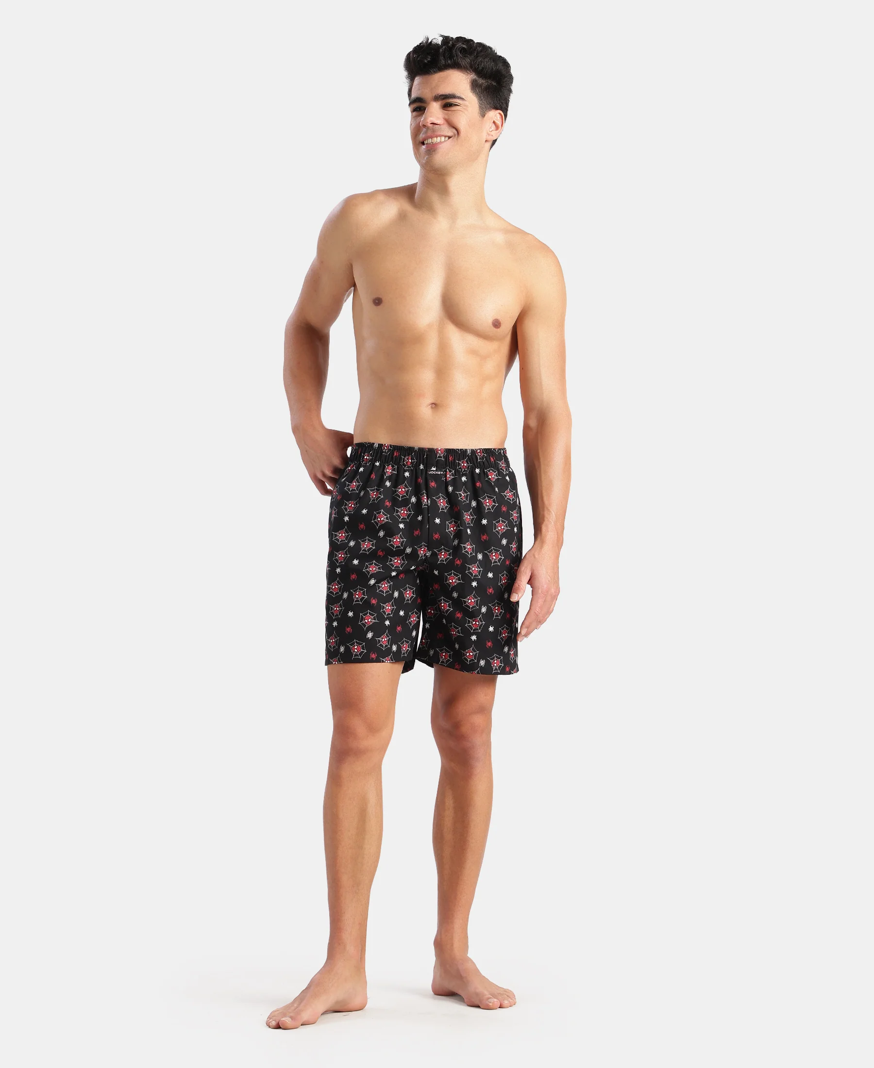 Marvel Avengers Super Combed Mercerized Cotton Woven Printed Boxer Shorts with Side Pockets- Black & Almond Milk (Pack of 2) - Image 10