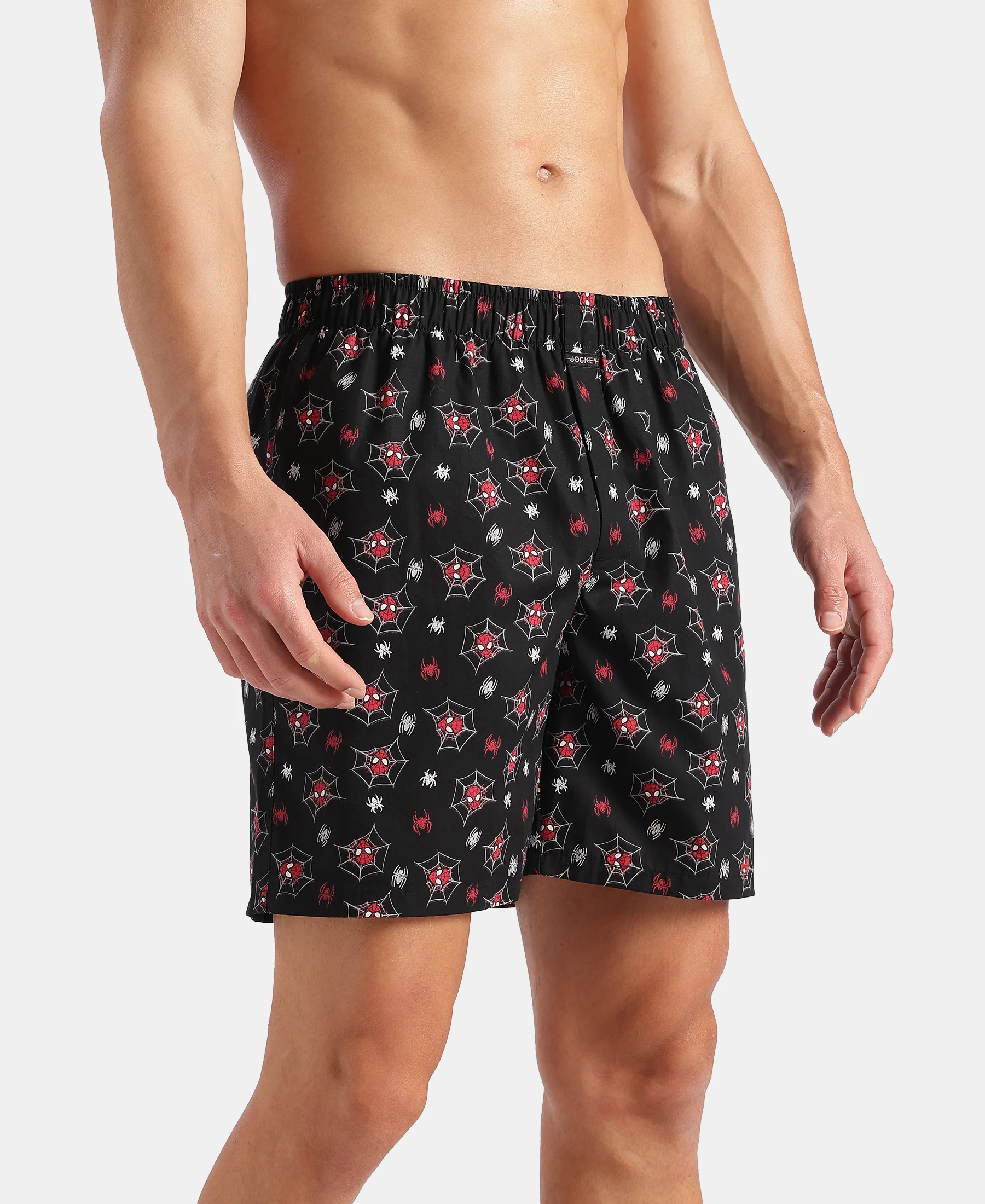 Marvel Avengers Super Combed Mercerized Cotton Woven Printed Boxer Shorts with Side Pockets- Black & Almond Milk (Pack of 2) - Image 6