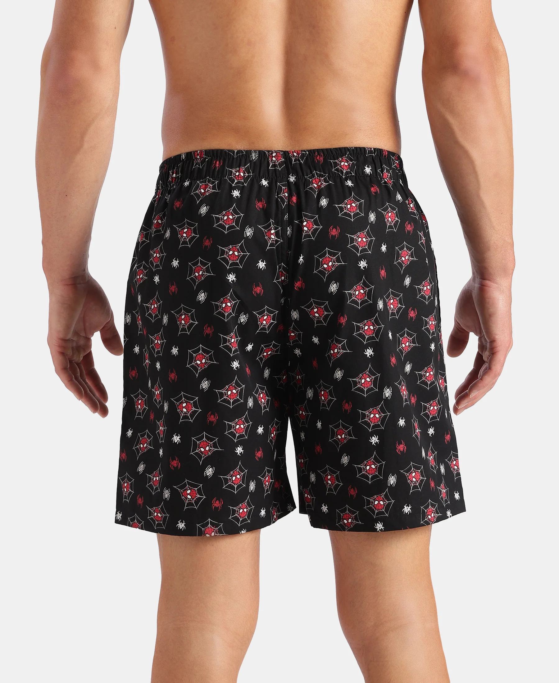 Marvel Avengers Super Combed Mercerized Cotton Woven Printed Boxer Shorts with Side Pockets- Black & Almond Milk (Pack of 2) - Image 8