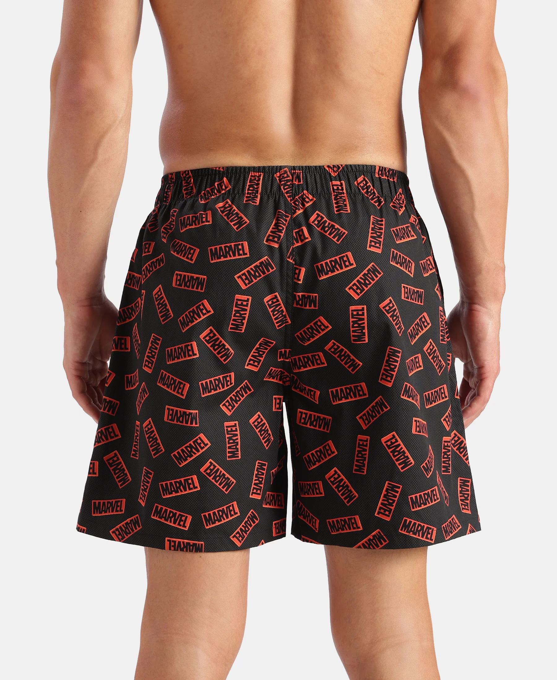 Marvel Avengers Super Combed Mercerized Cotton Woven Printed Boxer Shorts with Side Pockets- Navy & Black (Pack of 2) - Image 7