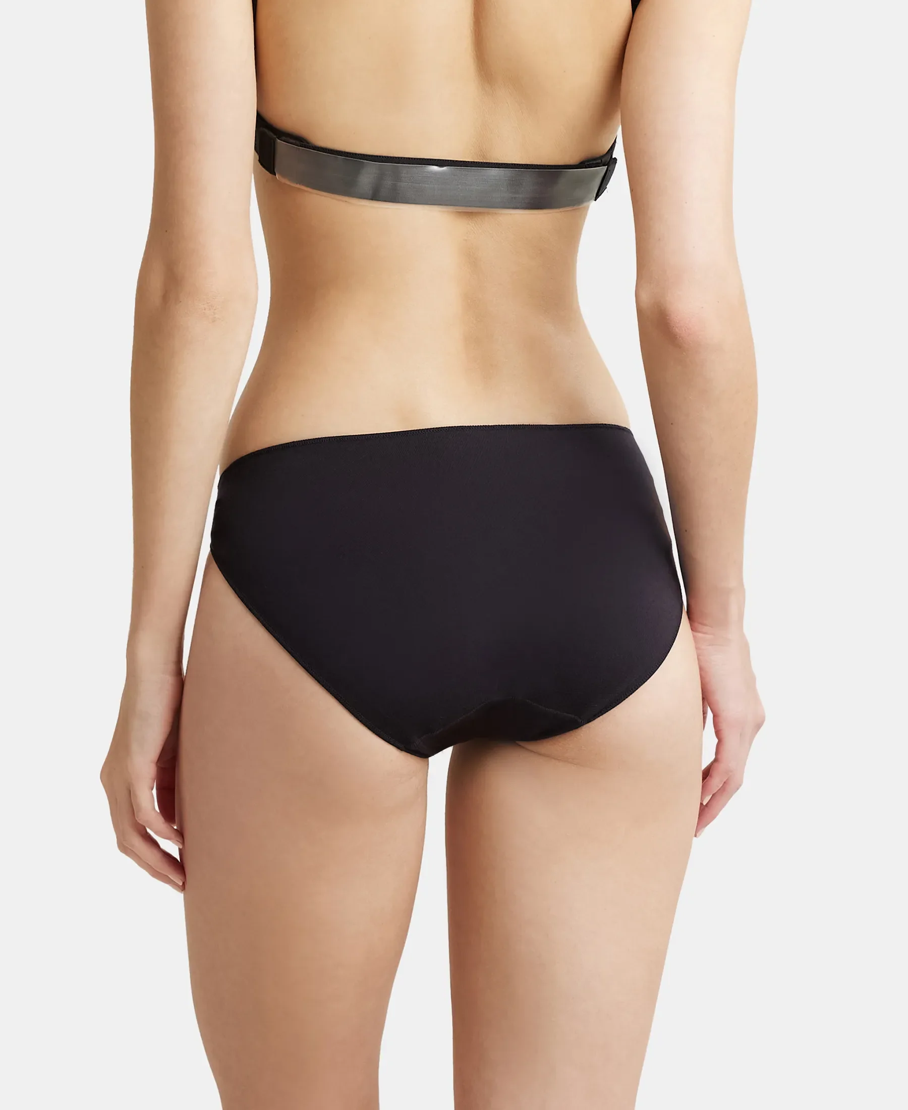 Medium Coverage Micro Modal Elastane Stretch Bikini With Concealed Waistband and StayFresh Treatment - Black - Image 3