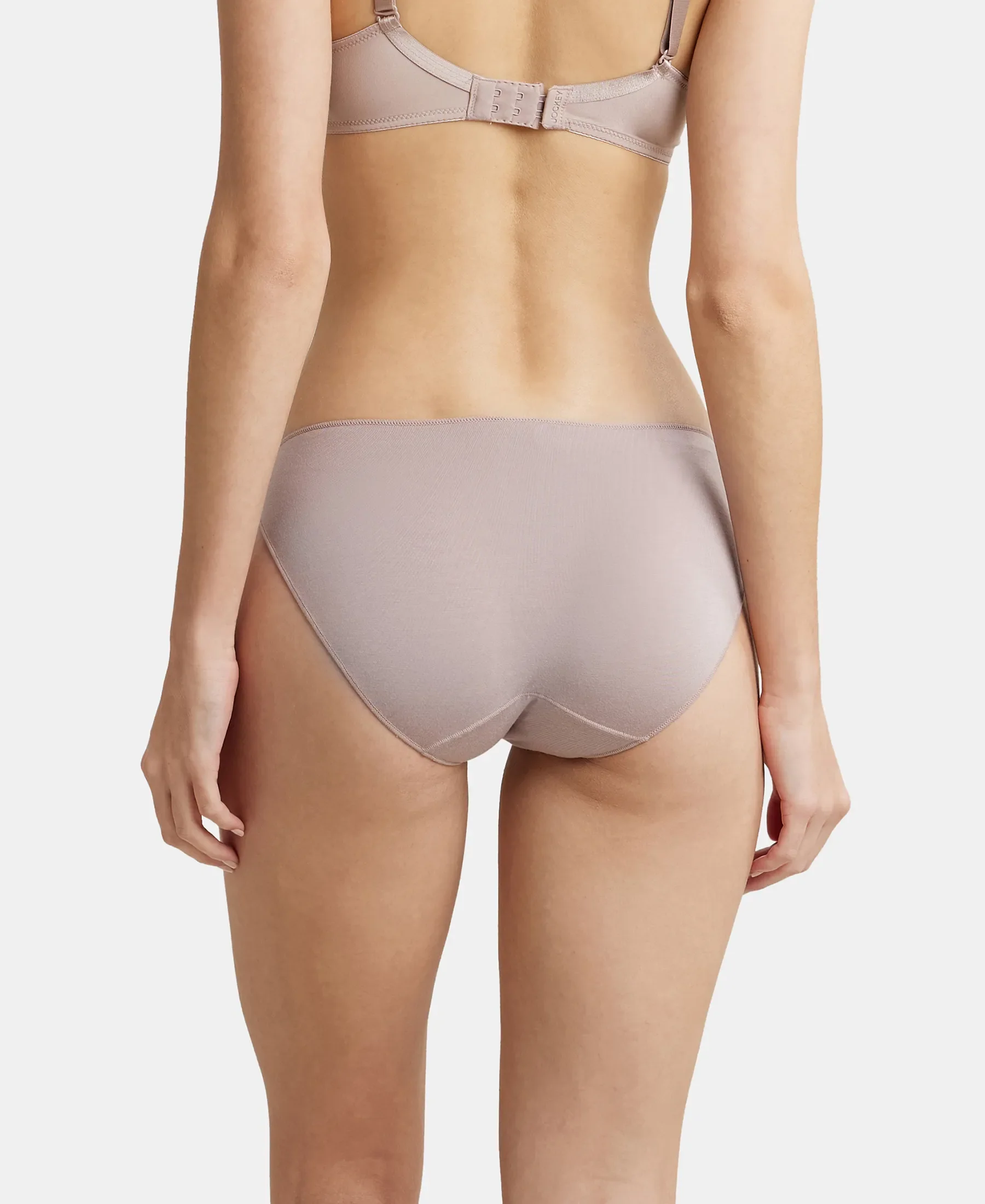 Medium Coverage Micro Modal Elastane Stretch Bikini With Concealed Waistband and StayFresh Treatment - Mocha - Image 3