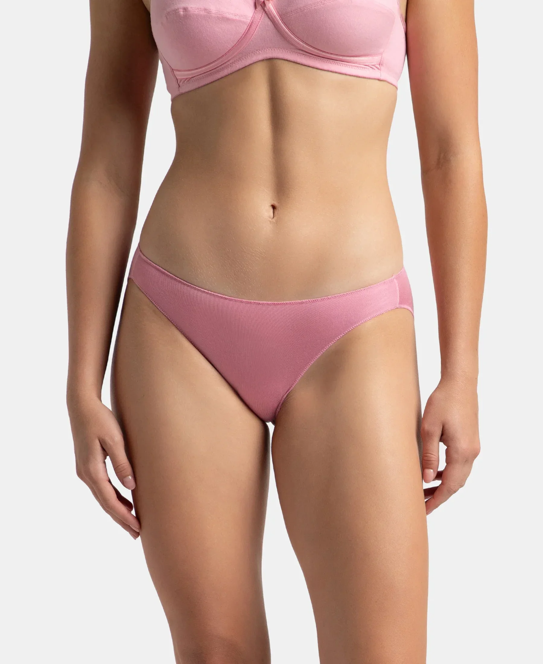 Medium Coverage Micro Modal Elastane Stretch Bikini With Concealed Waistband and StayFresh Treatment - Cashmere Rose & Classic Navy (Pack of 2) - Image 2