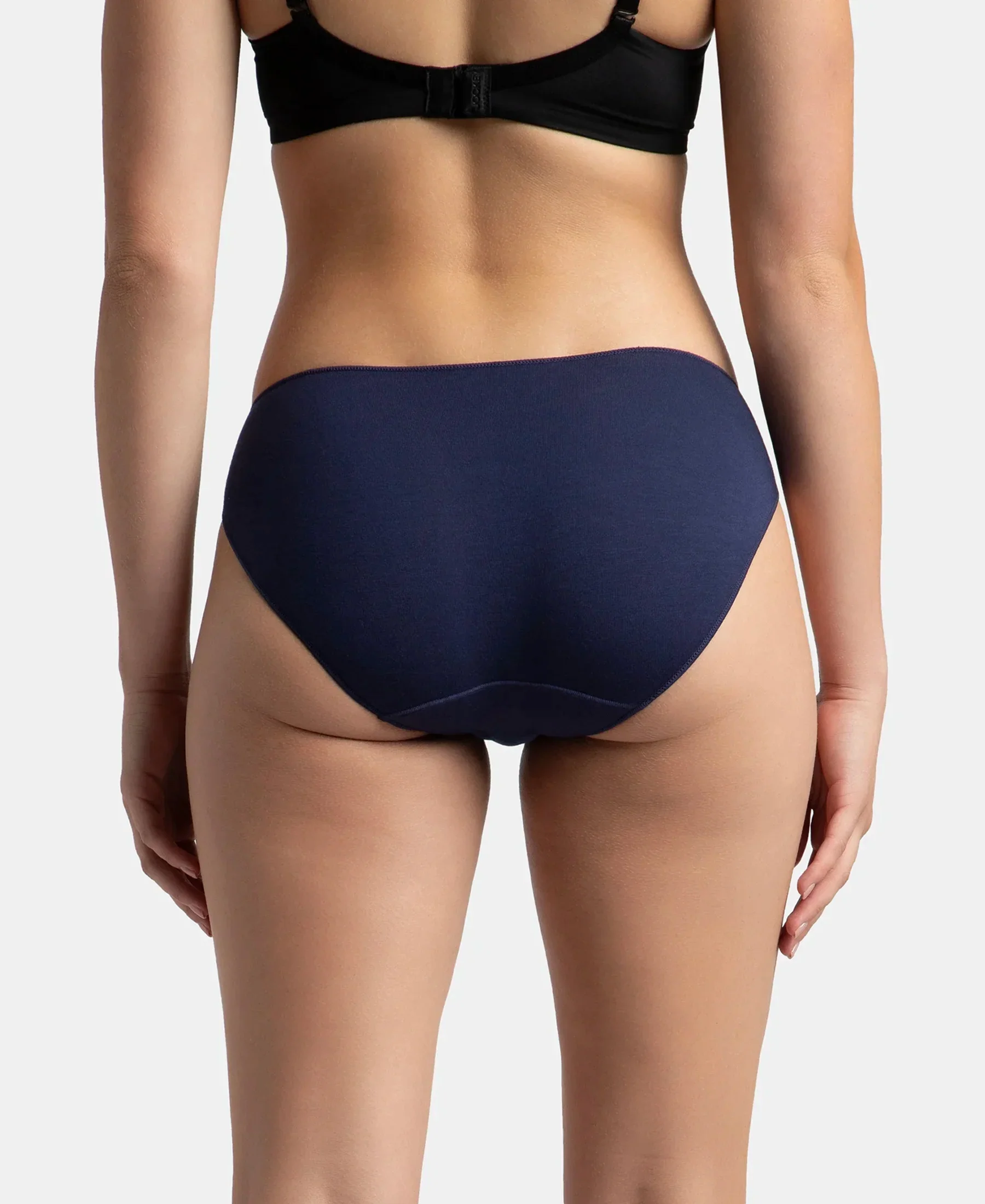 Medium Coverage Micro Modal Elastane Stretch Bikini With Concealed Waistband and StayFresh Treatment - Cashmere Rose & Classic Navy (Pack of 2) - Image 8