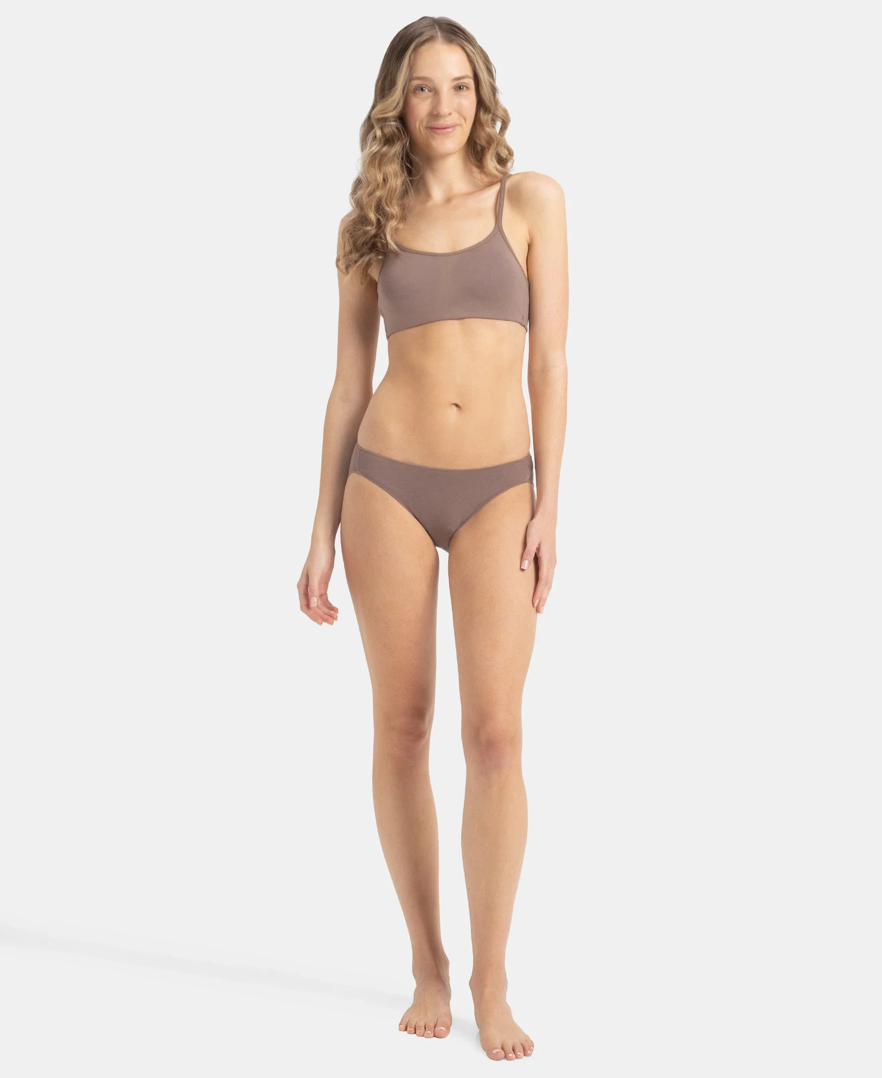 Medium Coverage Micro Modal Elastane Stretch Bikini With Concealed Waistband and StayFresh Treatment - Cashmere Rose & Deep Taupe (Pack of 2) - Image 10