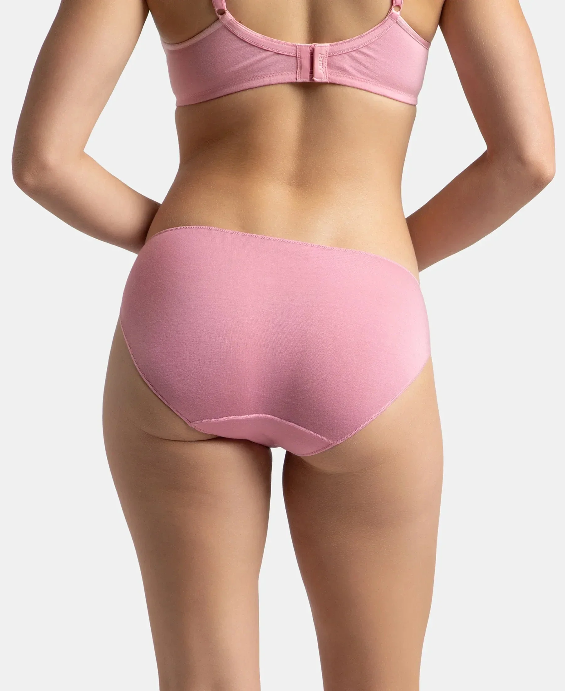 Medium Coverage Micro Modal Elastane Stretch Bikini With Concealed Waistband and StayFresh Treatment - Cashmere Rose & Deep Taupe (Pack of 2) - Image 7