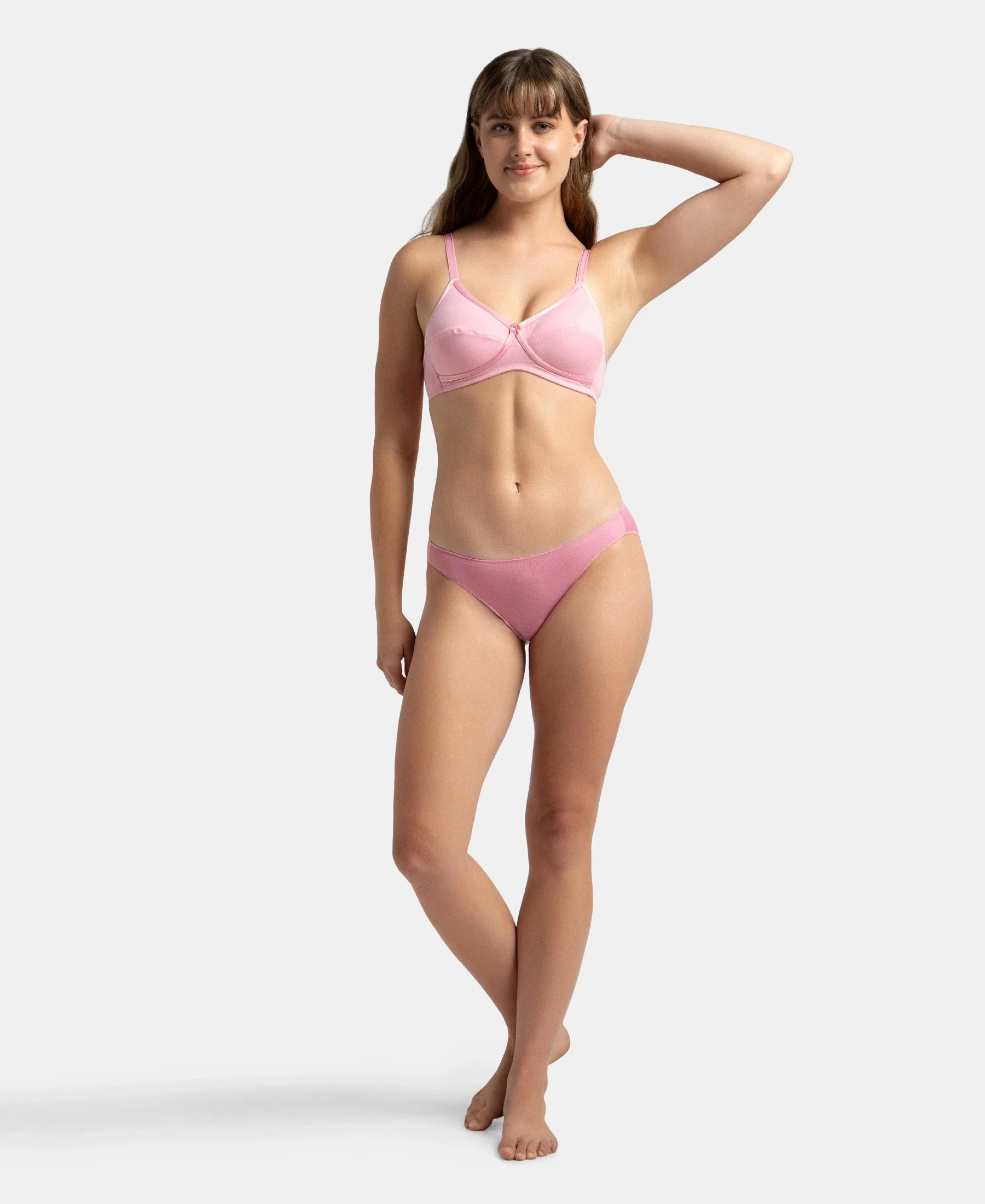 Medium Coverage Micro Modal Elastane Stretch Bikini With Concealed Waistband and StayFresh Treatment - Cashmere Rose & Deep Taupe (Pack of 2) - Image 9
