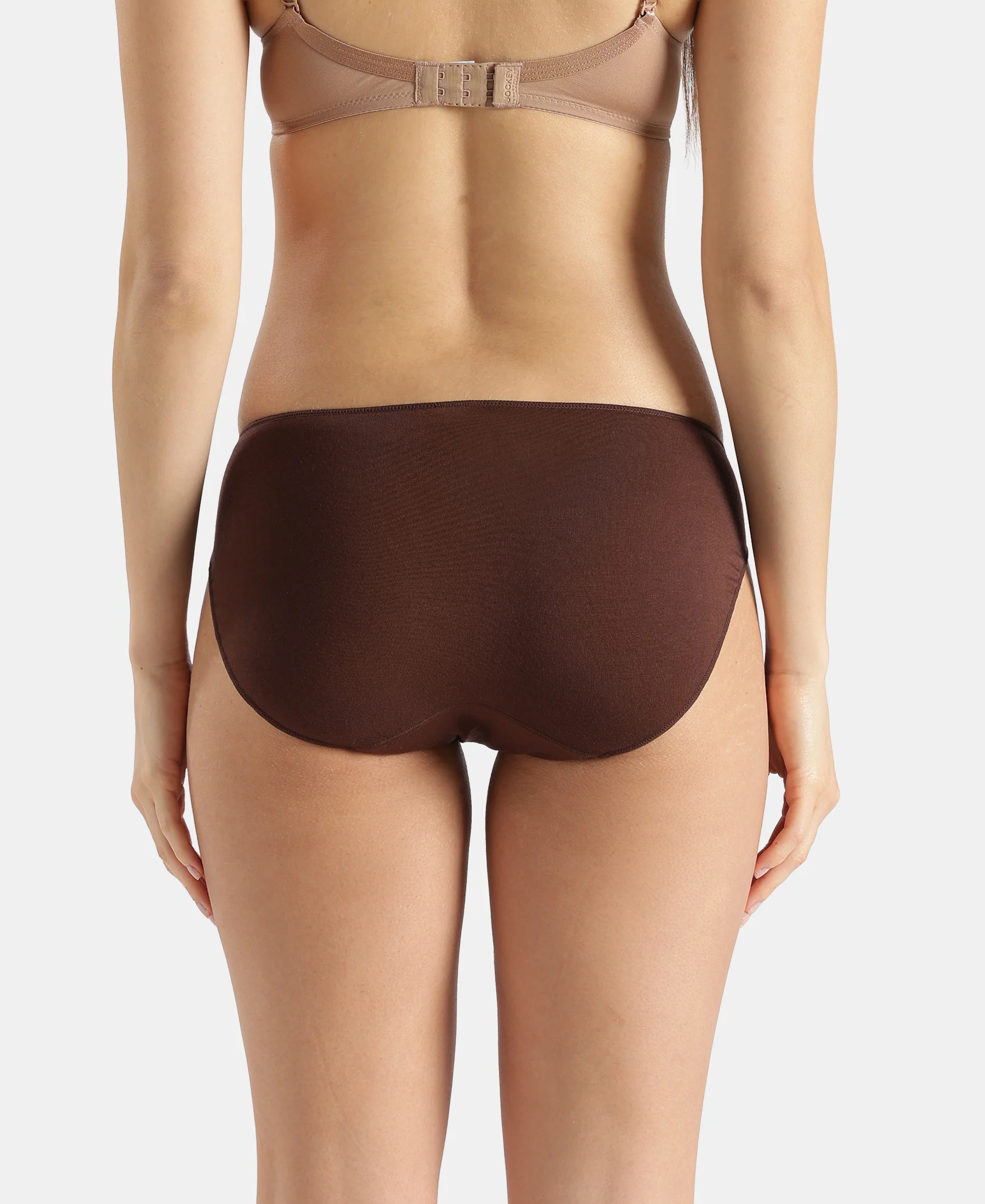 Medium Coverage Micro Modal Elastane Stretch Bikini With Concealed Waistband and StayFresh Treatment - Chicory Coffee - Image 3
