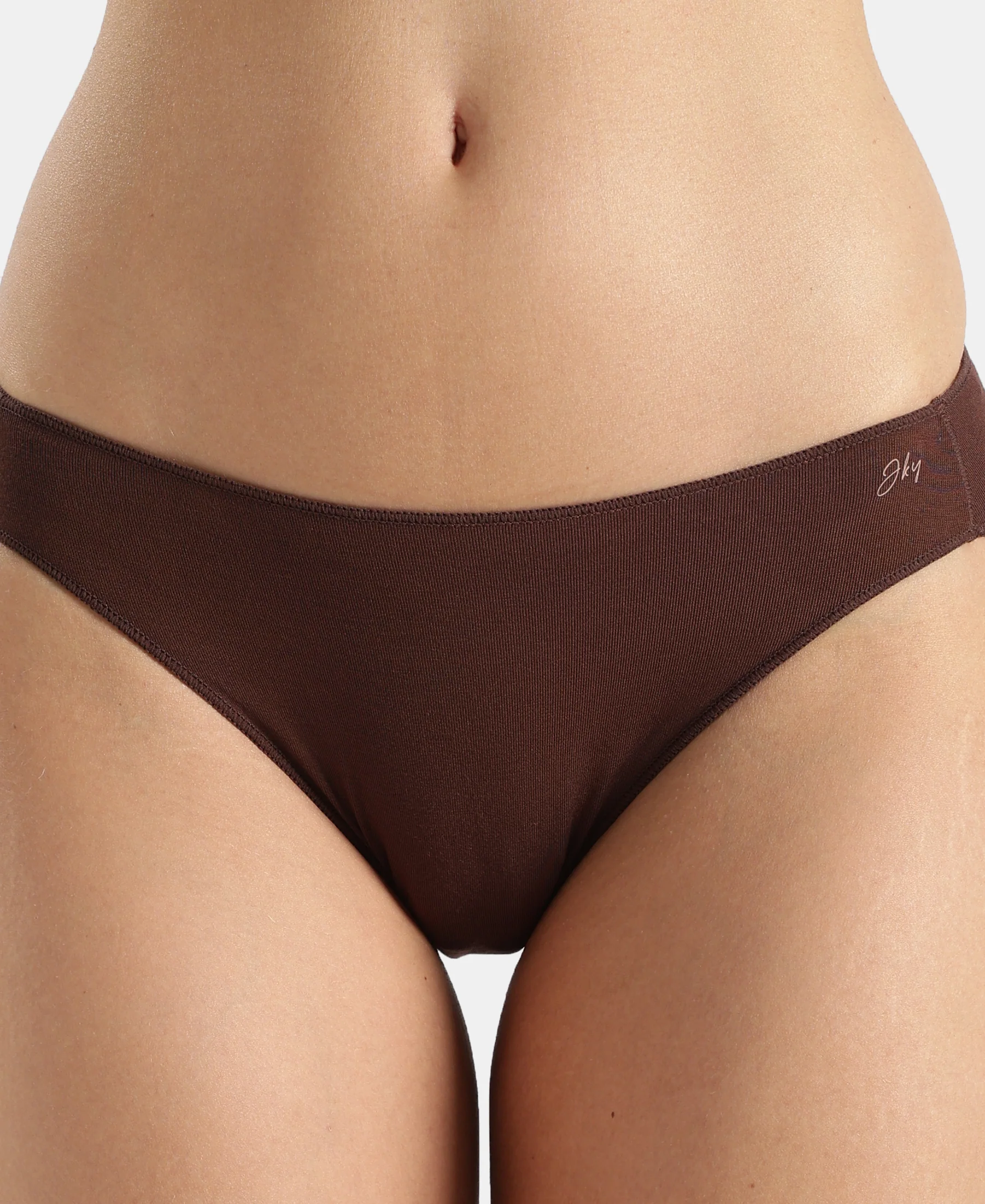 Medium Coverage Micro Modal Elastane Stretch Bikini With Concealed Waistband and StayFresh Treatment - Chicory Coffee - Image 7