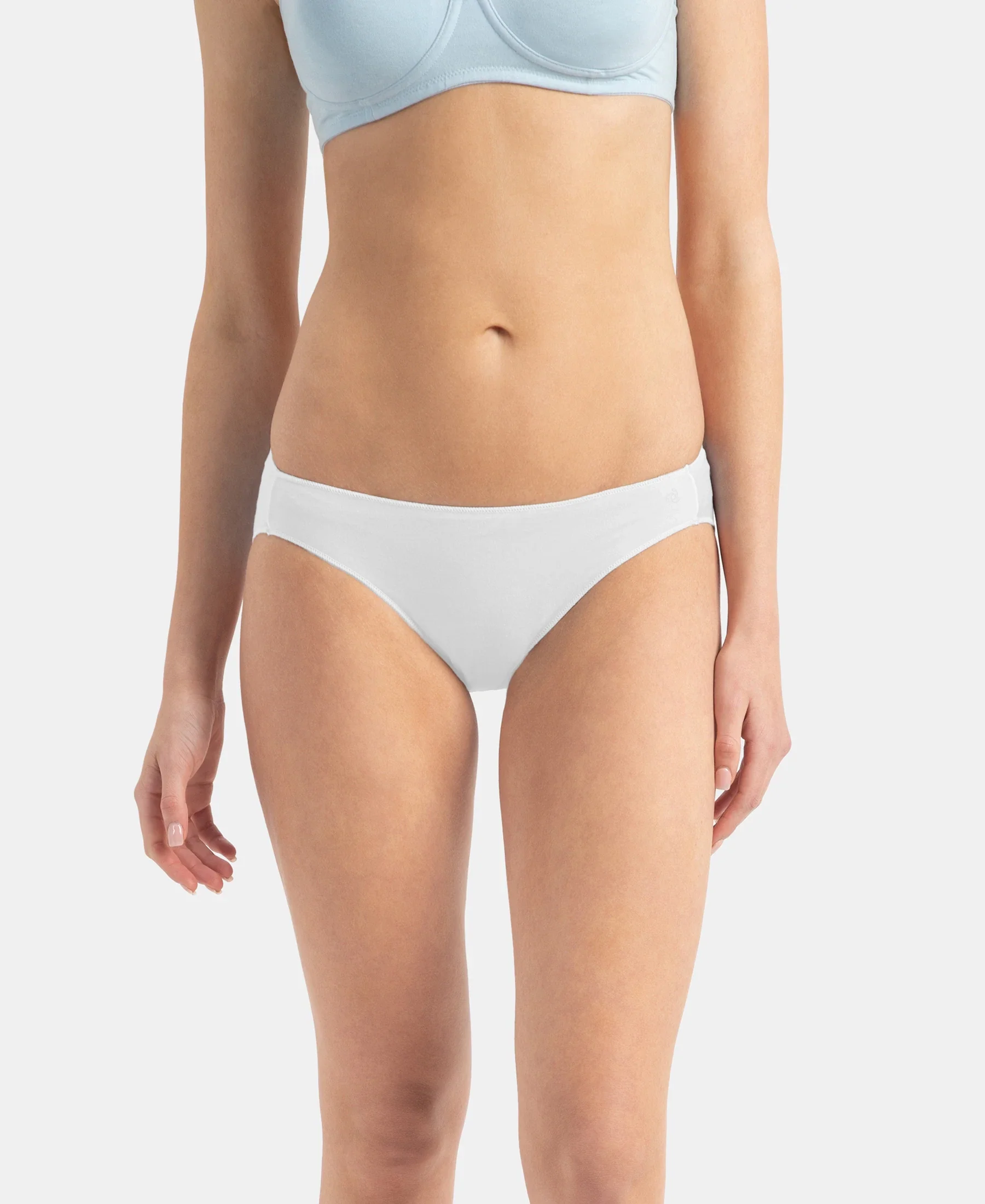 Medium Coverage Micro Modal Elastane Stretch Bikini With Concealed Waistband and StayFresh Treatment - White