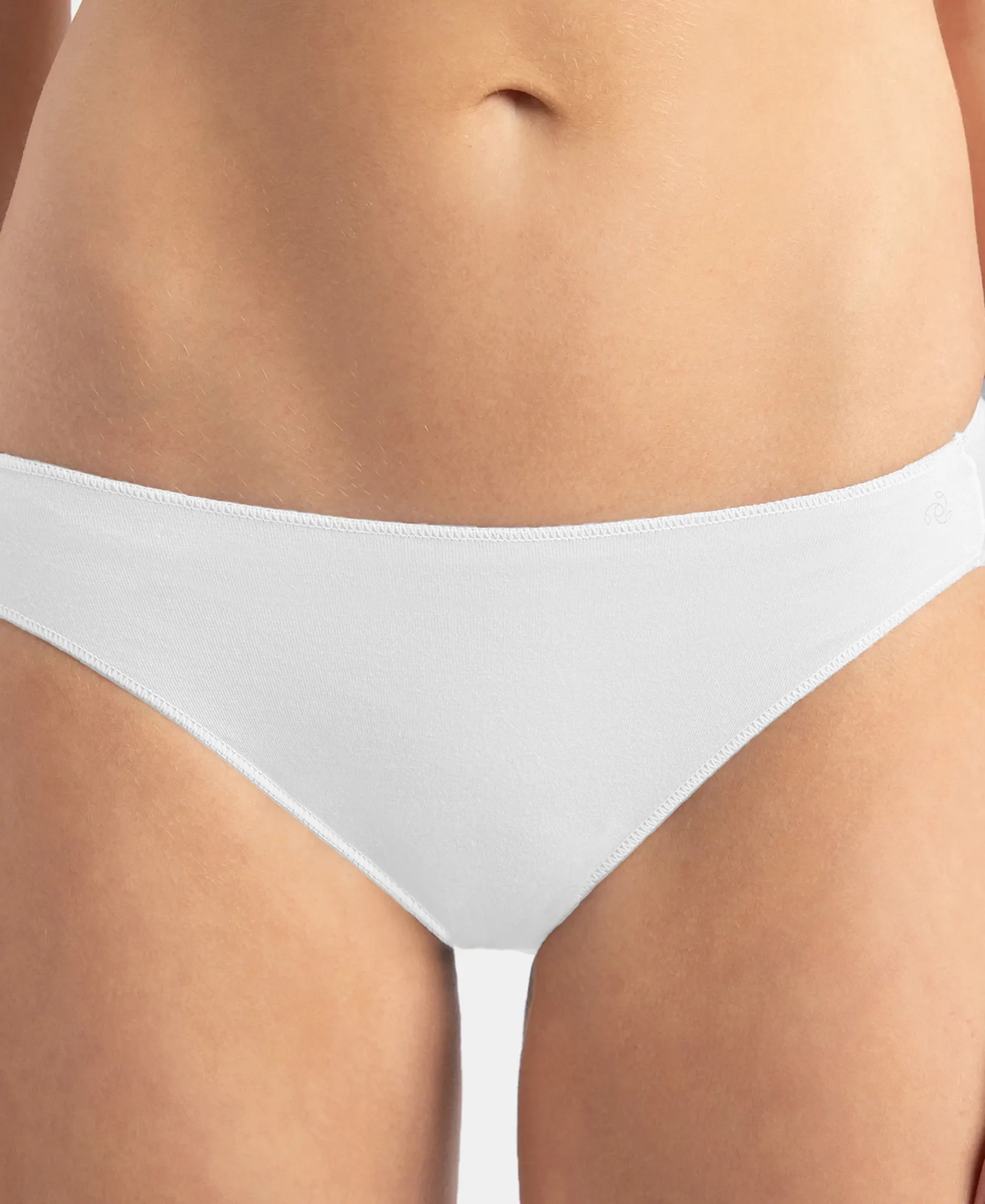 Medium Coverage Micro Modal Elastane Stretch Bikini With Concealed Waistband and StayFresh Treatment - White - Image 7