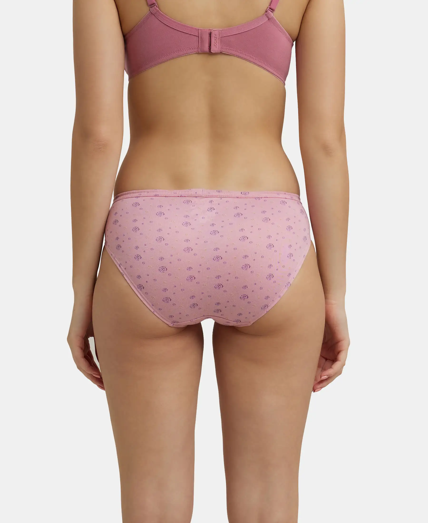 Medium Coverage Super Combed Cotton Bikini With Concealed Waistband and StayFresh Treatment - Light Prints (Pack of 3) - Image 3