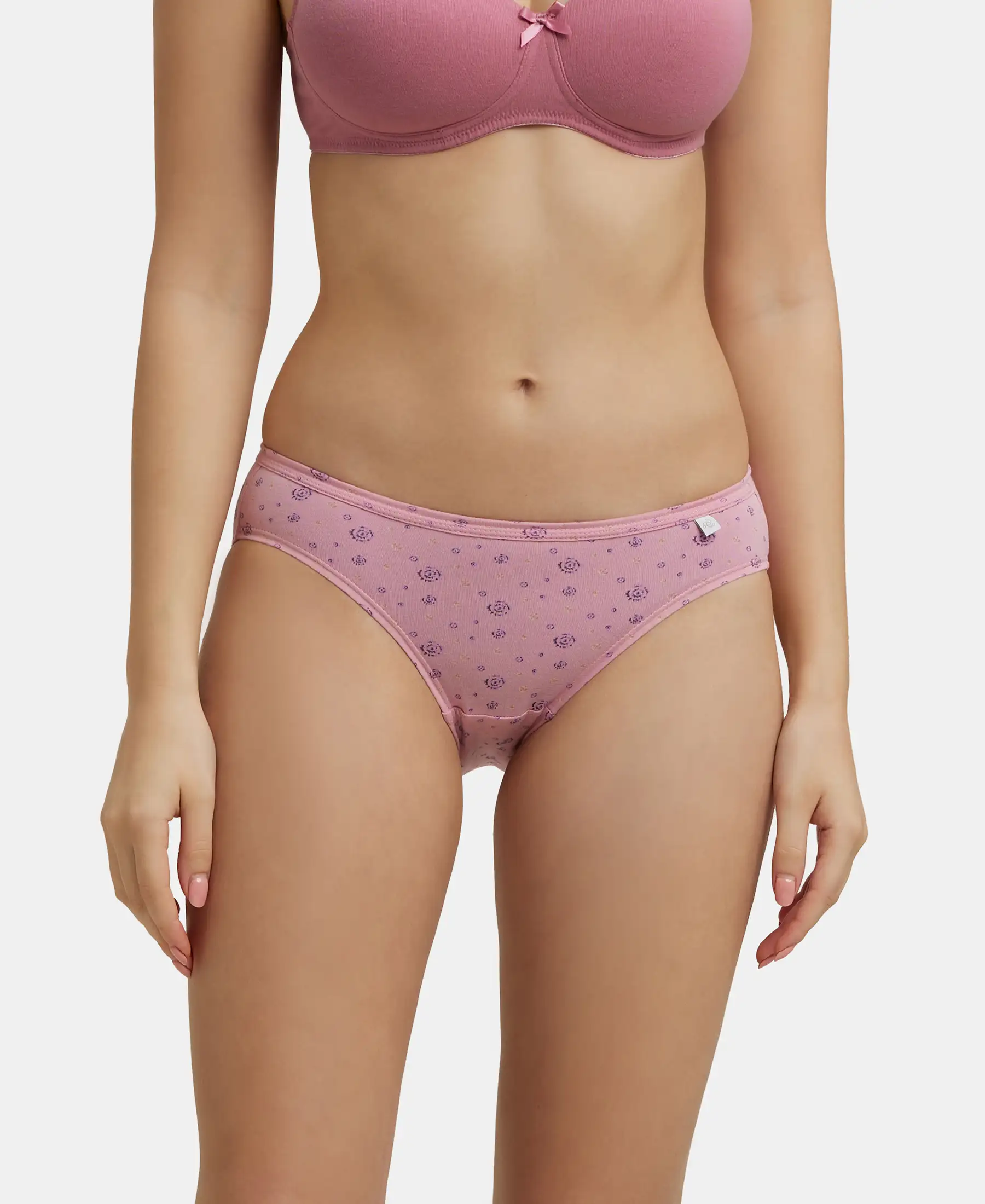 Medium Coverage Super Combed Cotton Bikini With Concealed Waistband and StayFresh Treatment - Light Prints (Pack of 3) - Image 9